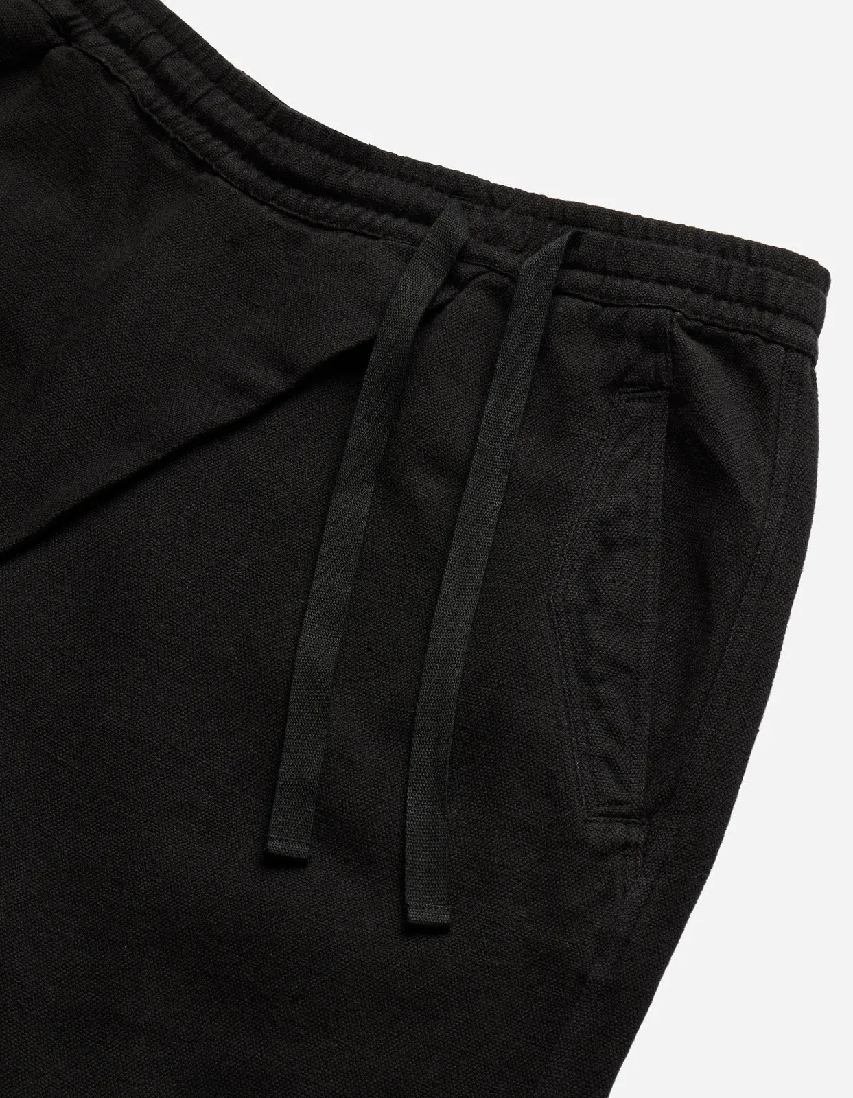 5007 Hemp Asym Loose Track Shorts Black