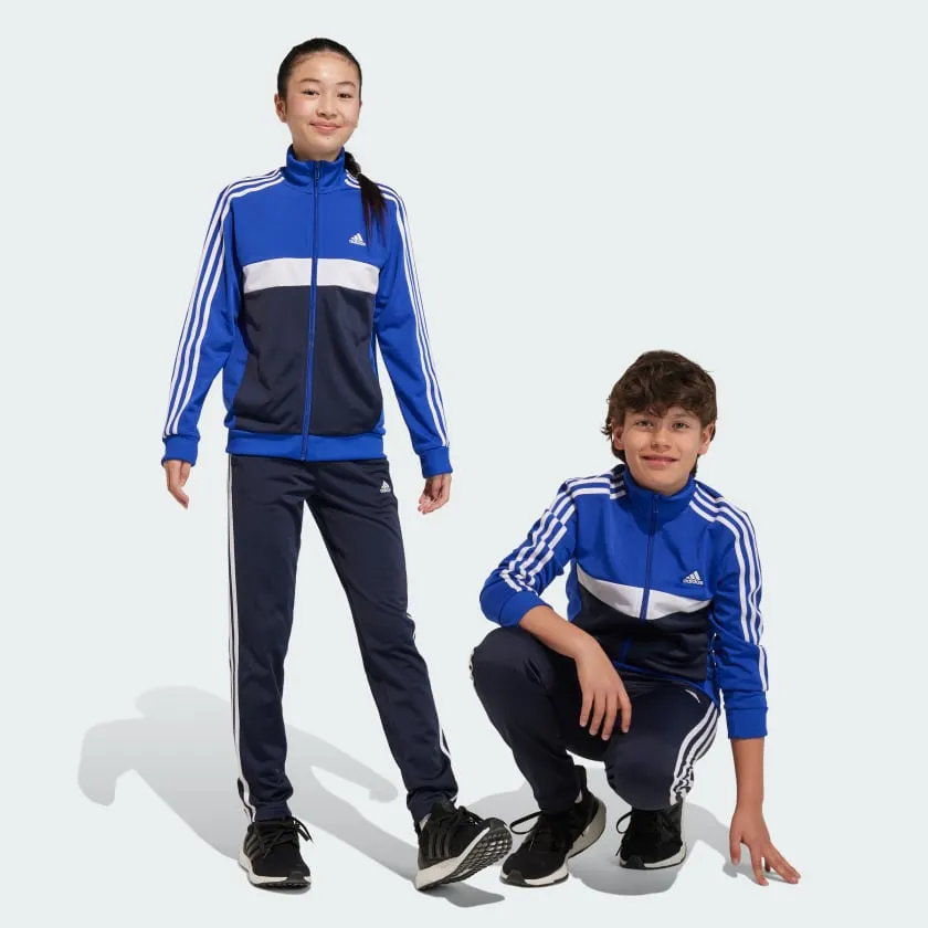 ADIDAS BIG KID'S 3-STRIPES TIBERIO TRACKSUIT LUCID BLUE/NAVY/WHITE