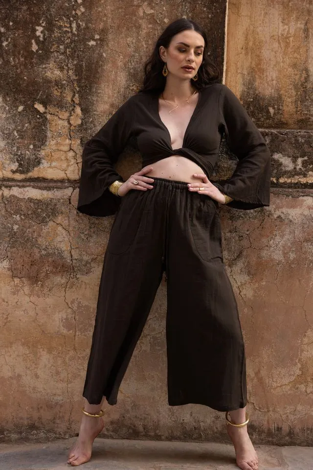 August Oversized Trousers - Brown