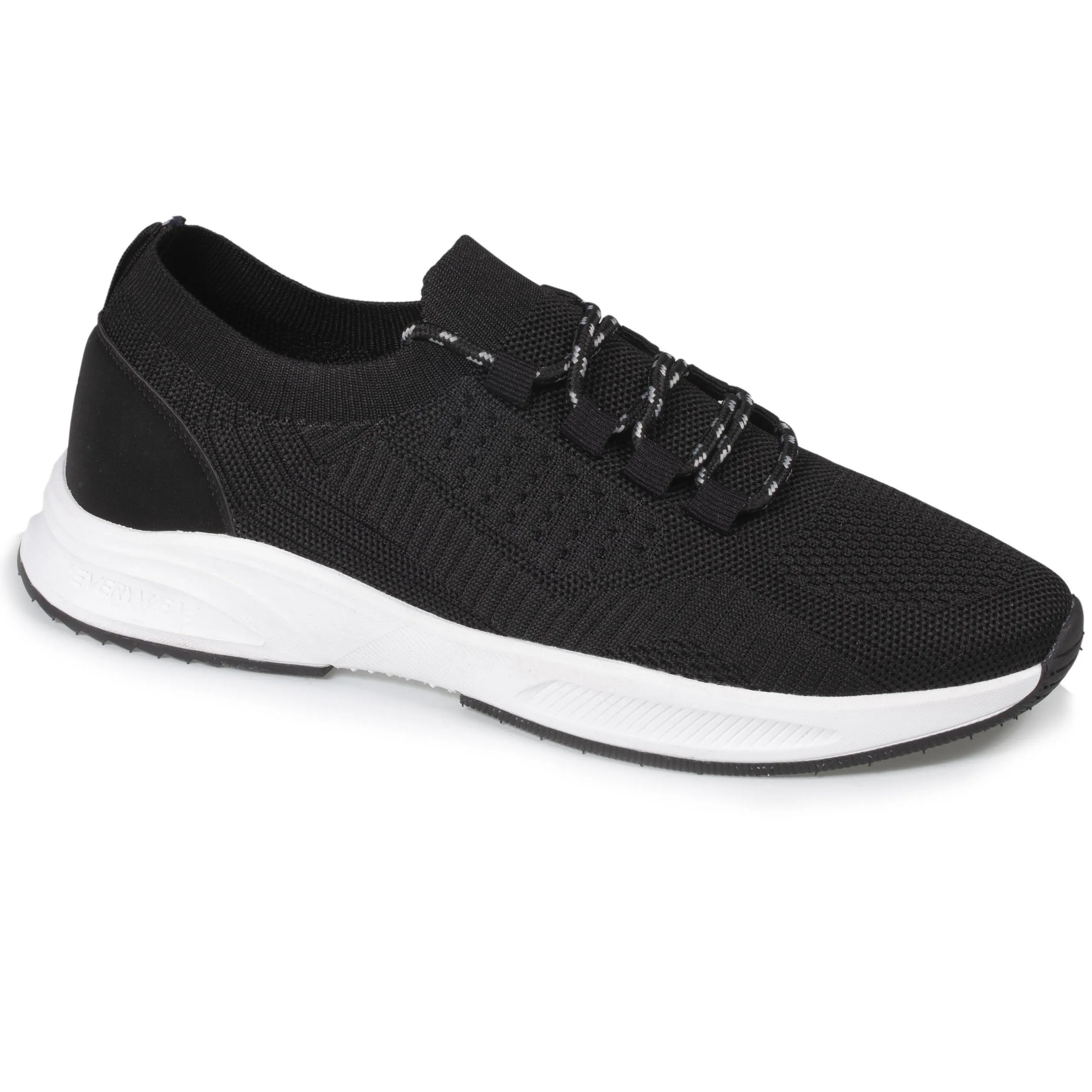 Baskets Confort Homme slip-on lacets Noir