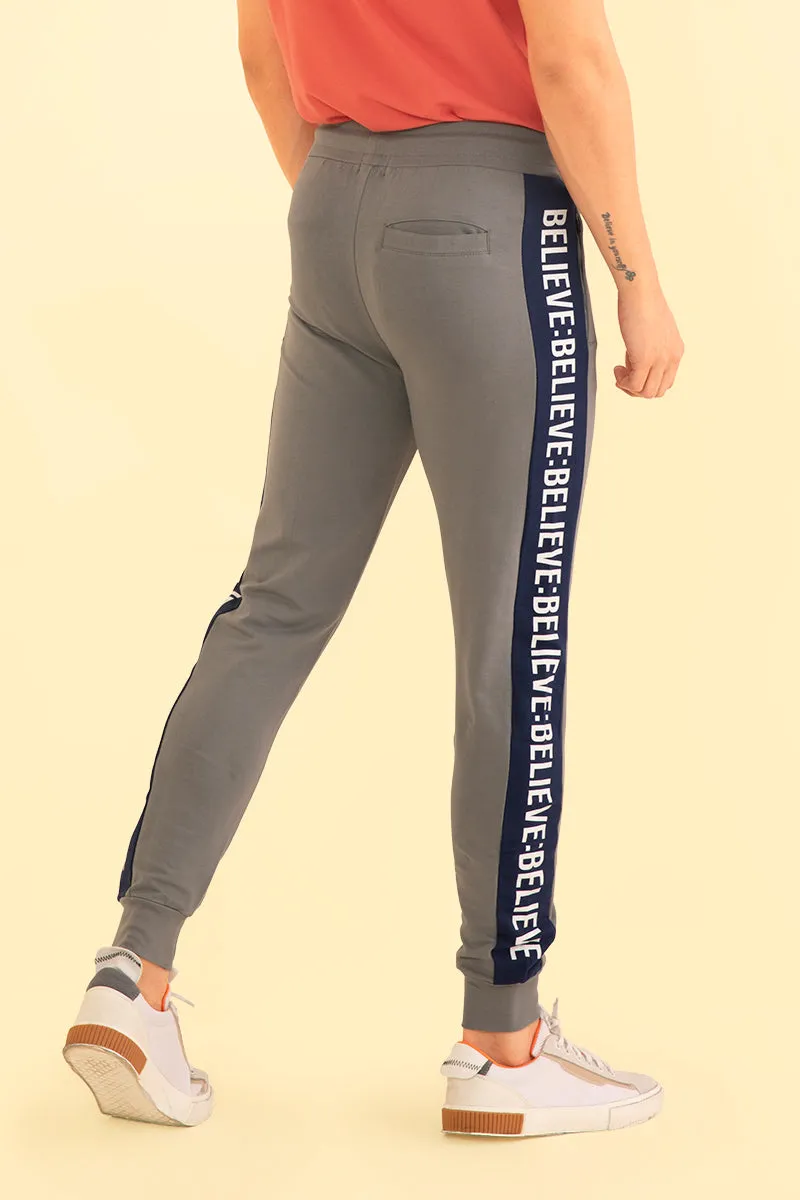 Believe Grey Track Pant