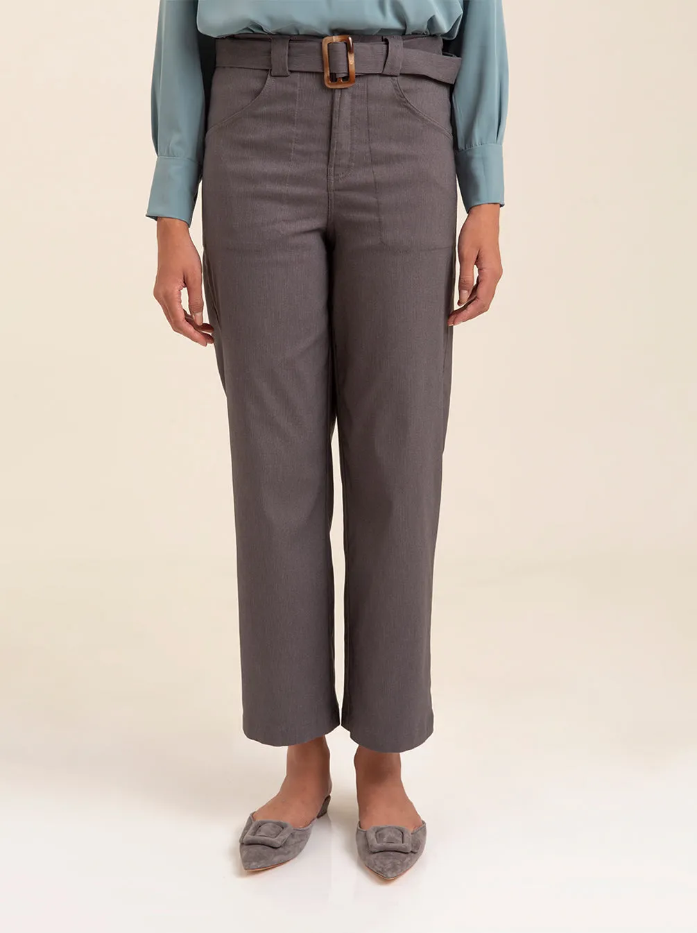 BELVIE PANTS PLAIN ASH