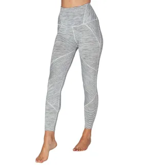 Beyond Yoga Out Of Line High Waisted Leggings White Heather Surf Stripe