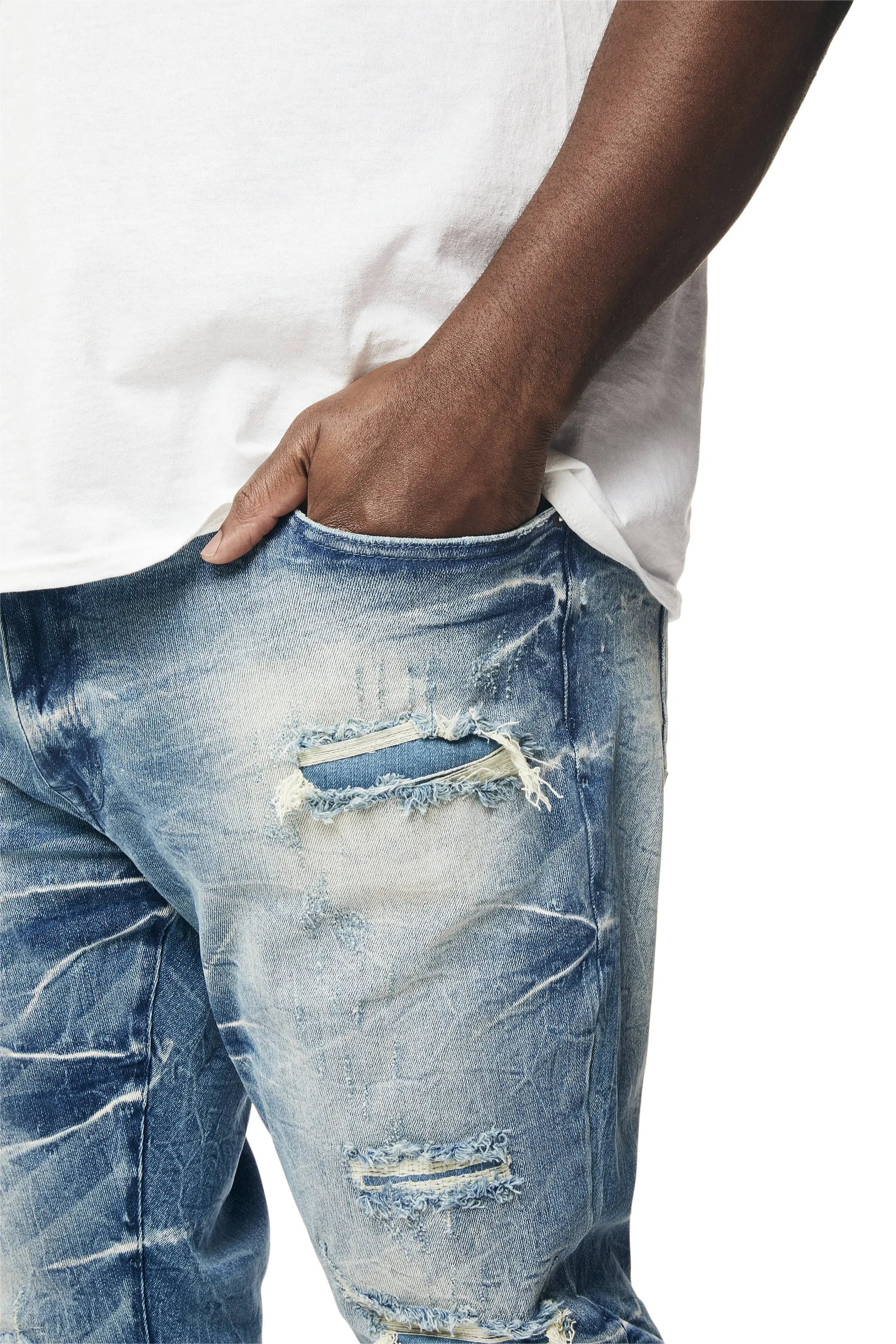 Clairmont Blue Wave Effect Denim Jeans for Big and Tall