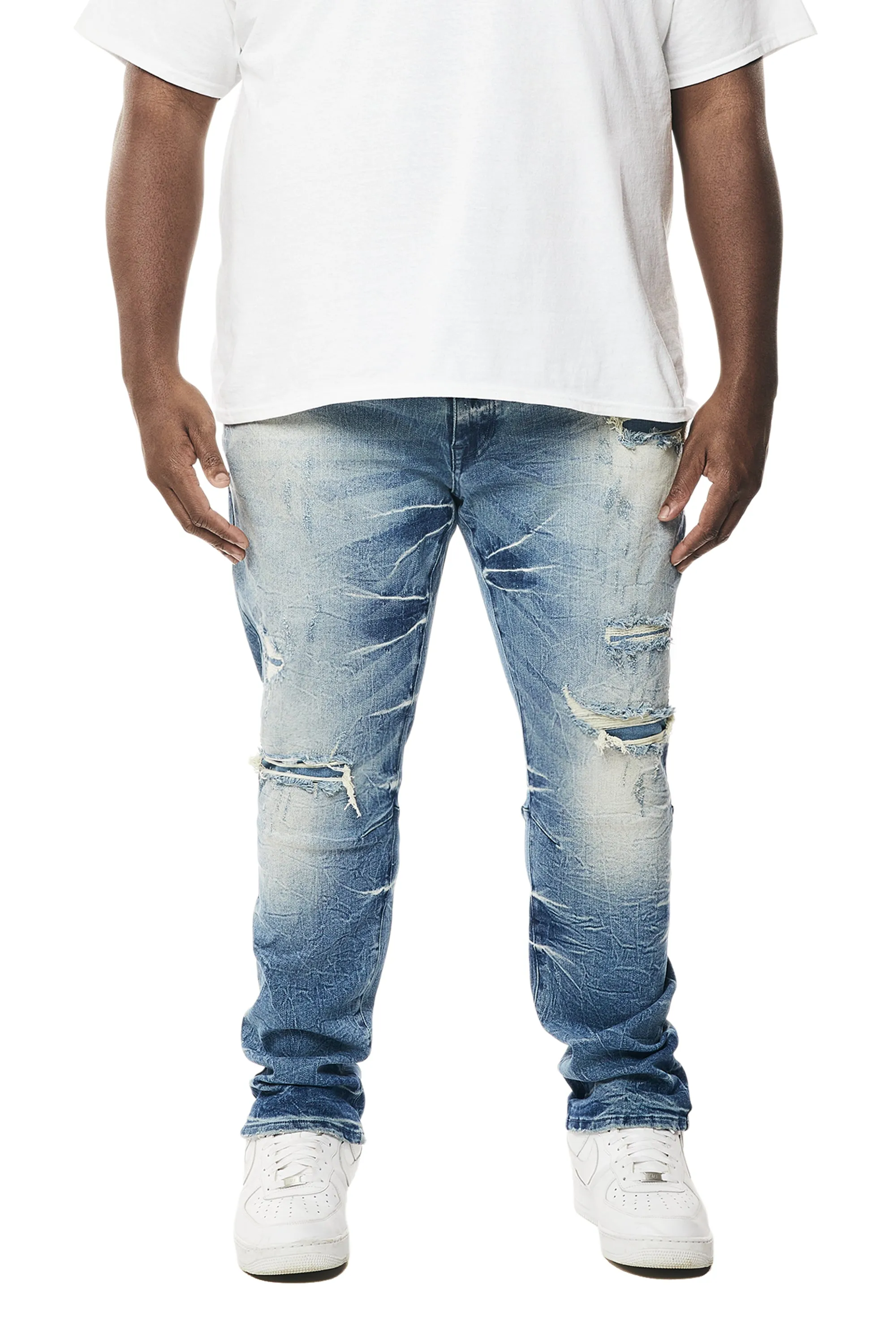 Clairmont Blue Wave Effect Denim Jeans for Big and Tall