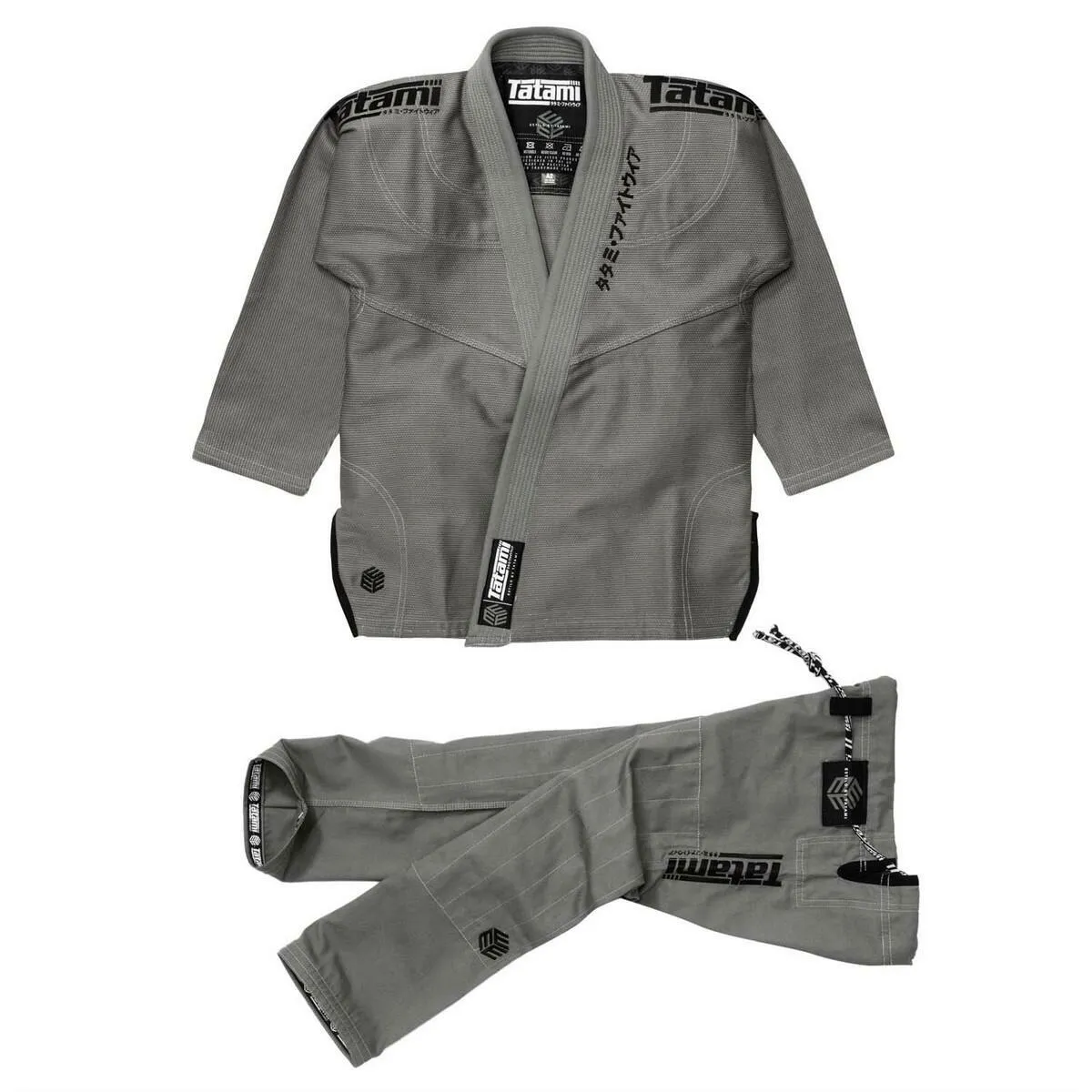 Black on Grey Tatami Fightwear Estilo Black Label Mens BJJ Gi