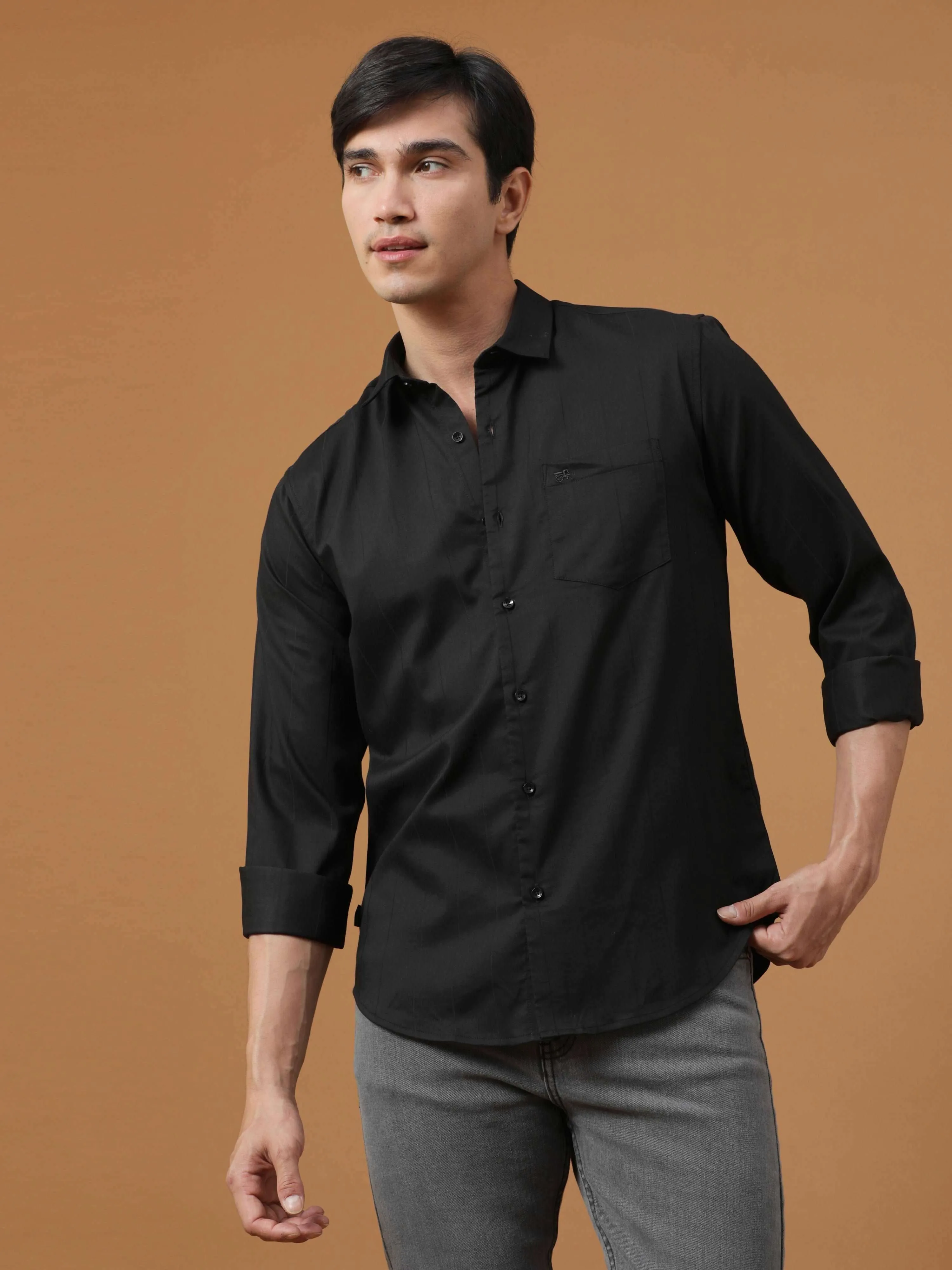 Black Stripe Casual full sleeve Shirt