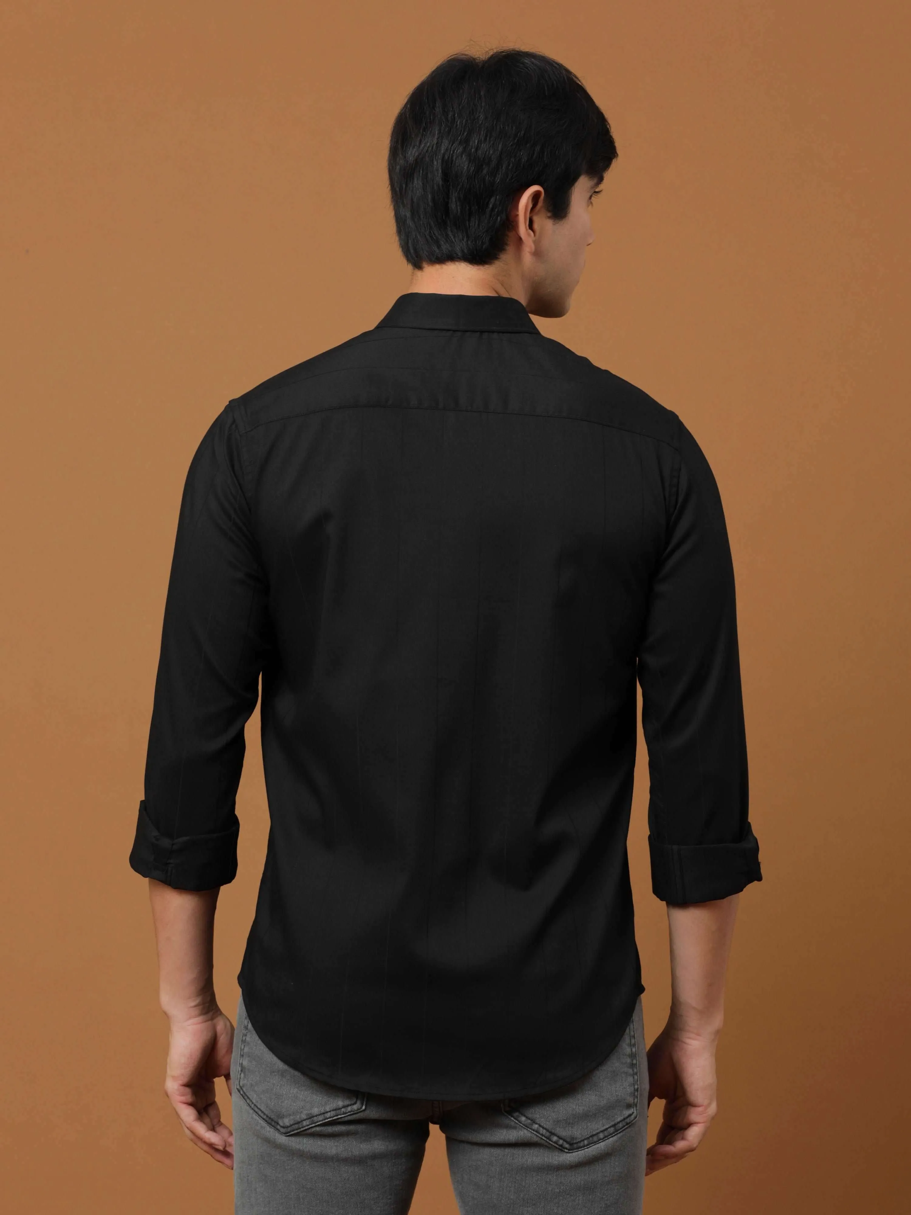 Black Stripe Casual full sleeve Shirt