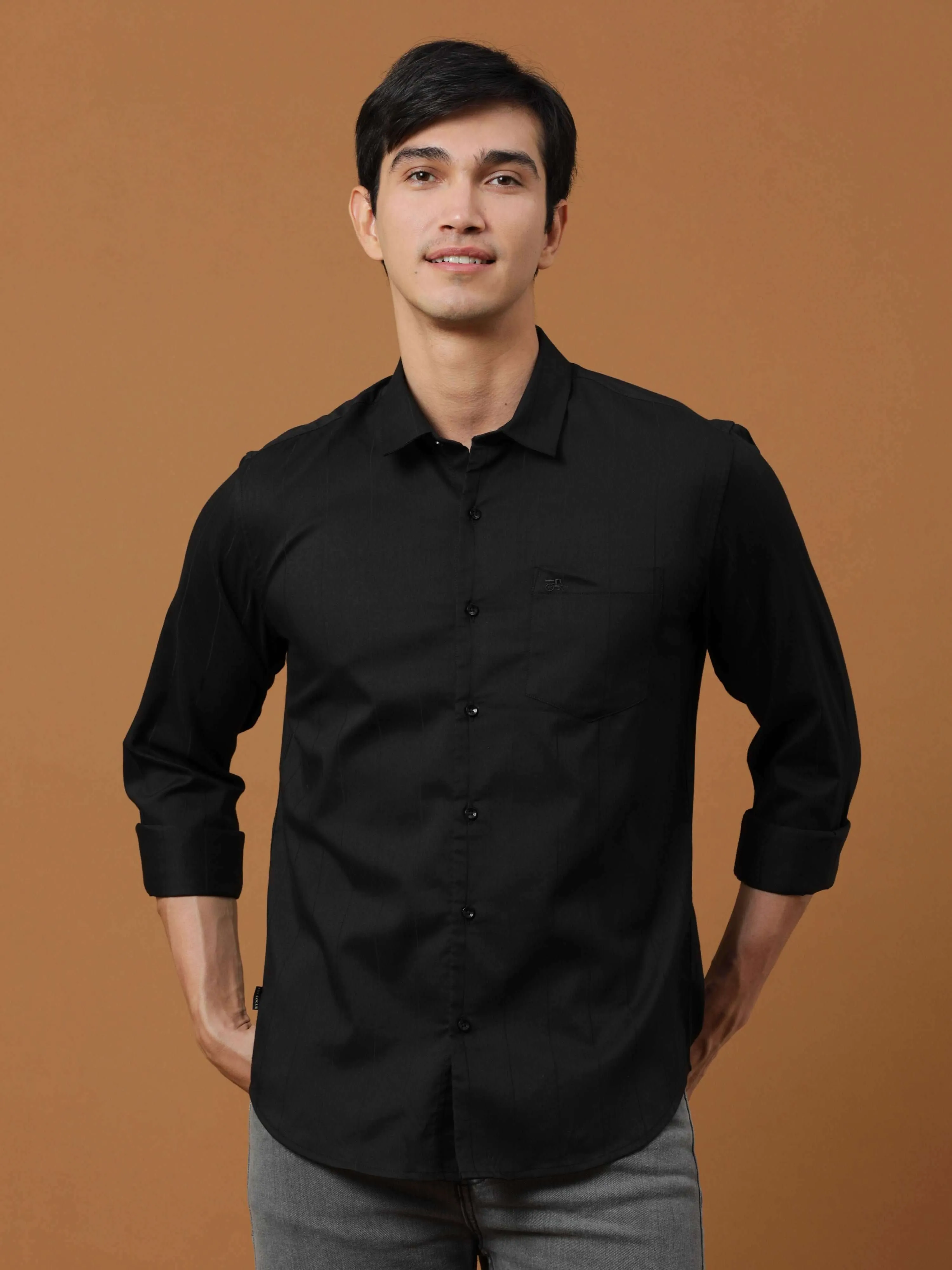 Black Stripe Casual full sleeve Shirt