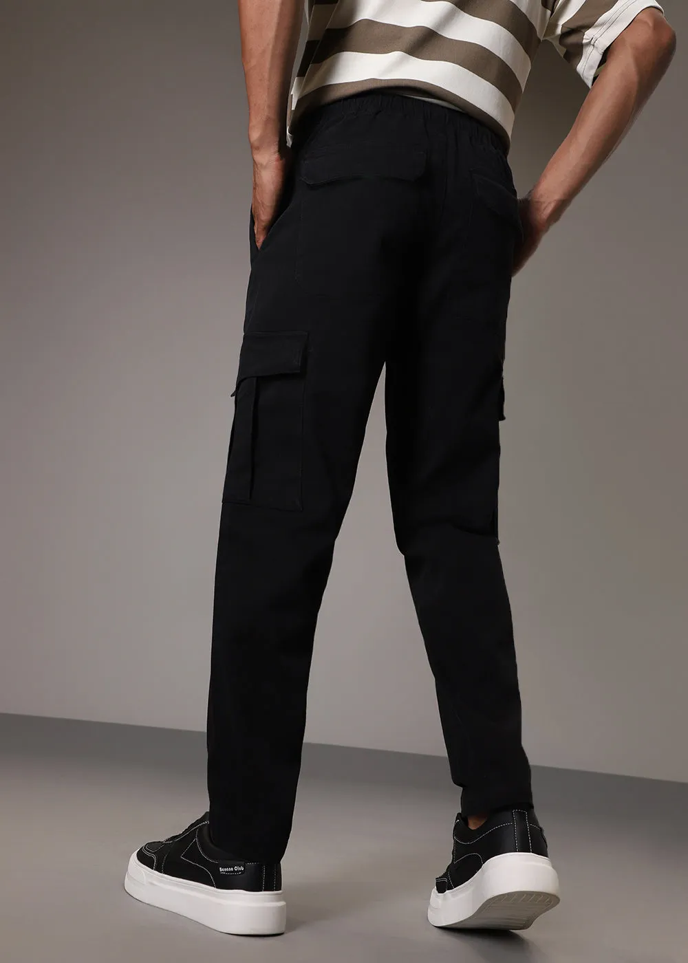 Black Twill Cargo Pant