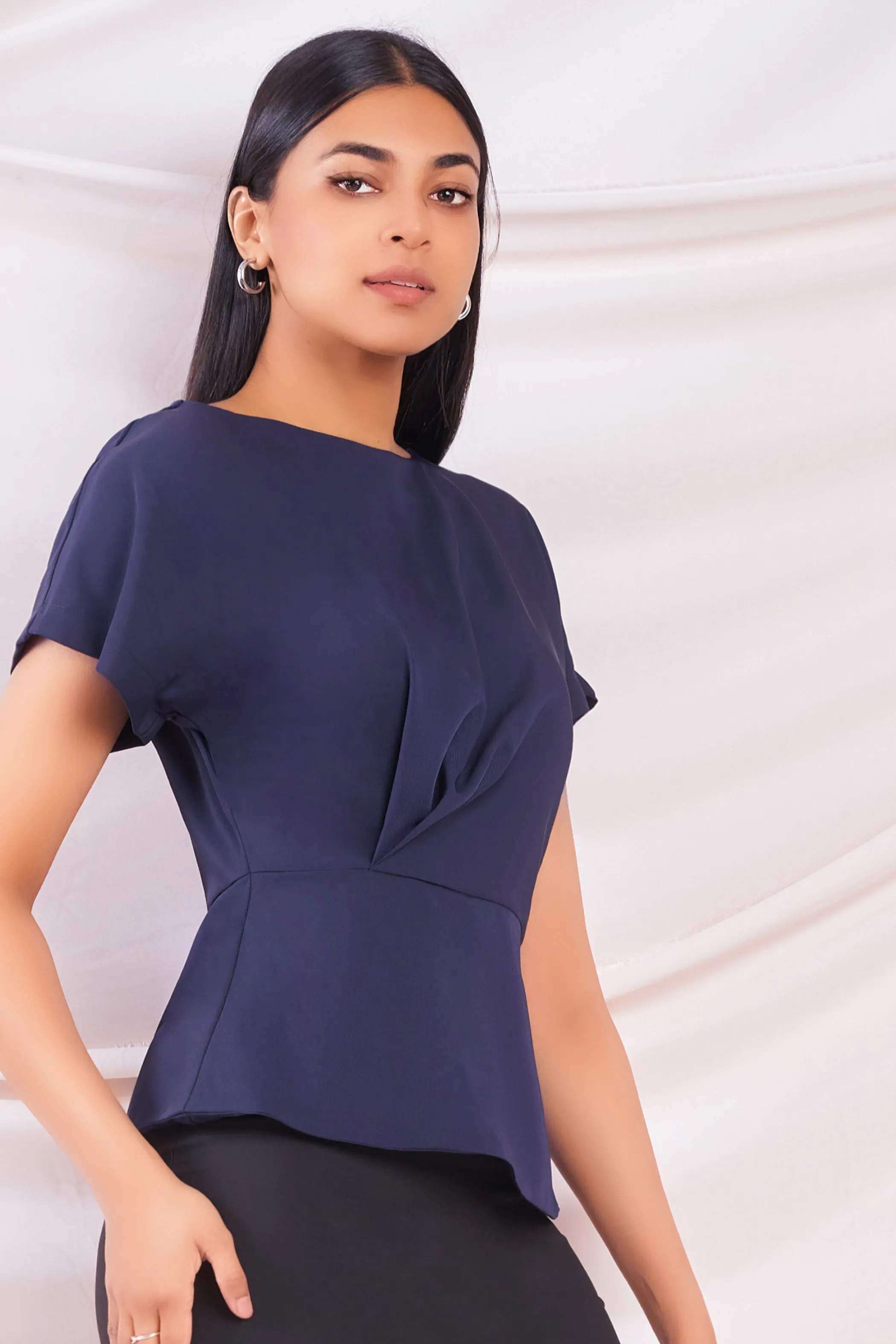 Blue Peplum Top