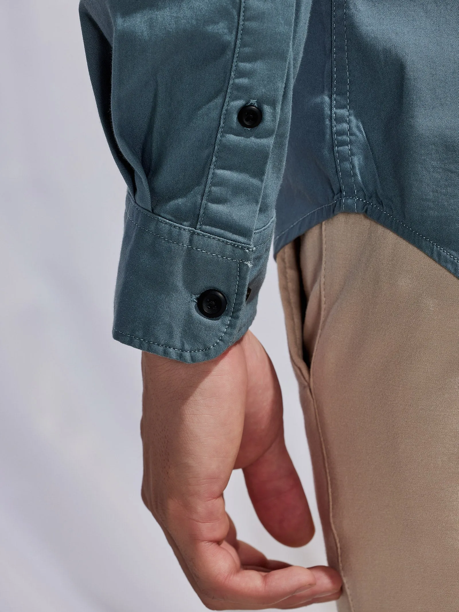 Blue Stretch Cargo Shirt