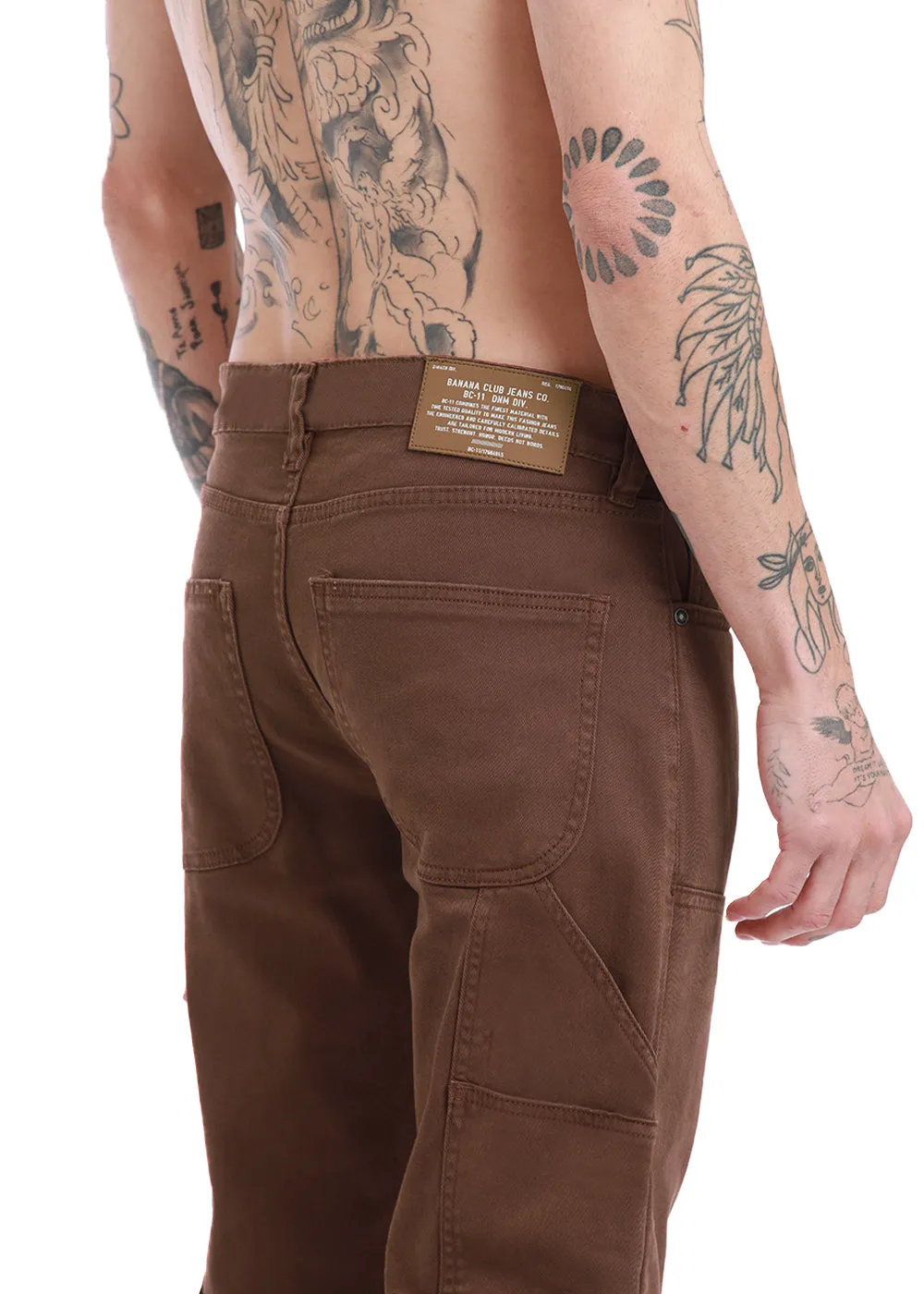 Brick brown cargo denim