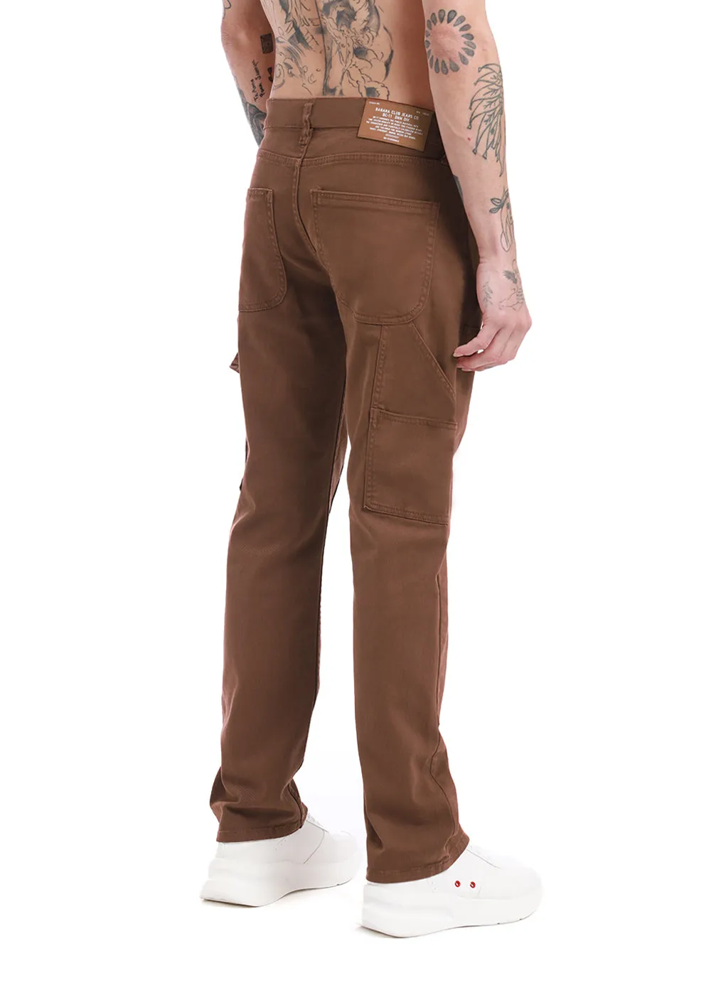 Brick brown cargo denim