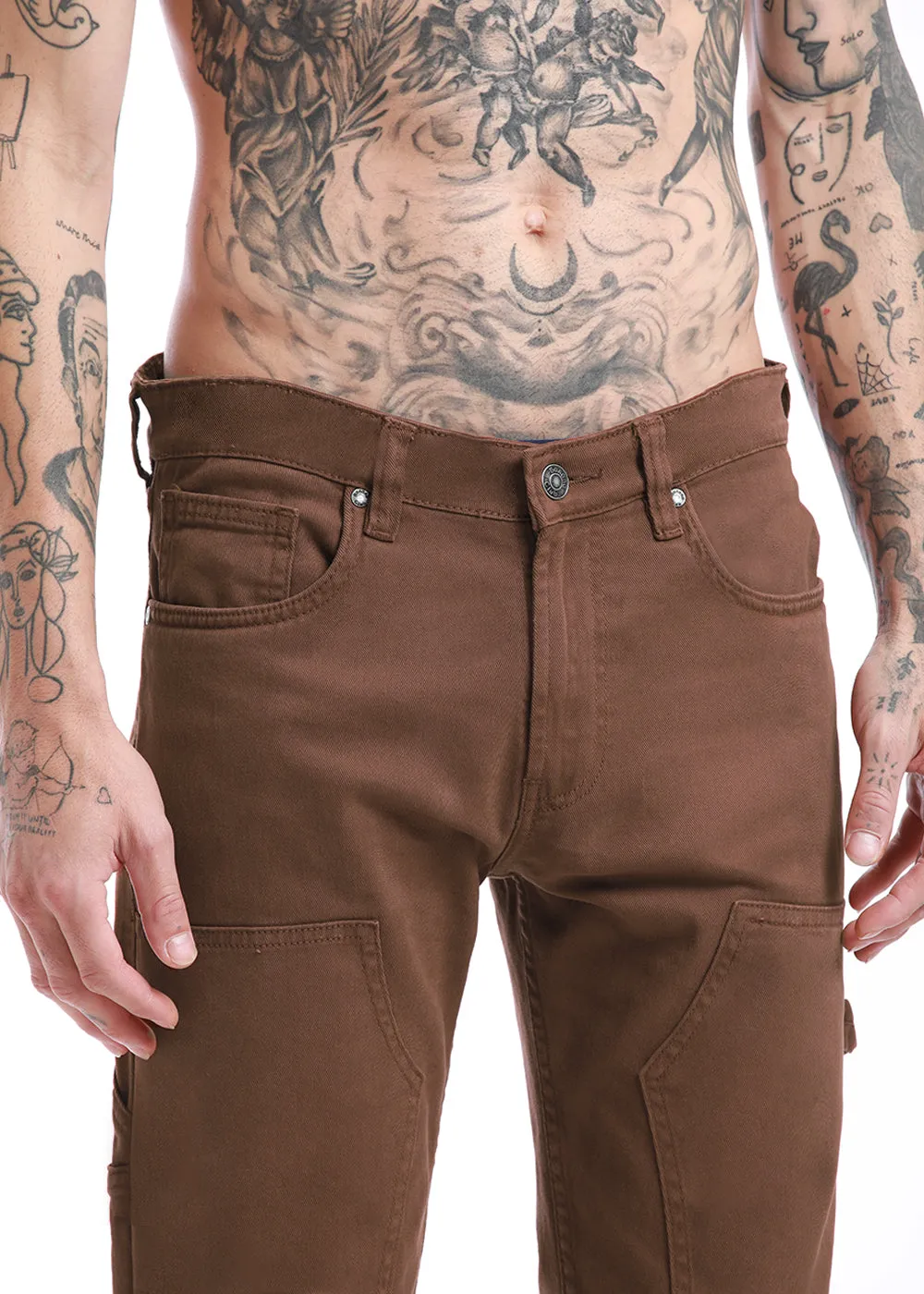 Brick brown cargo denim