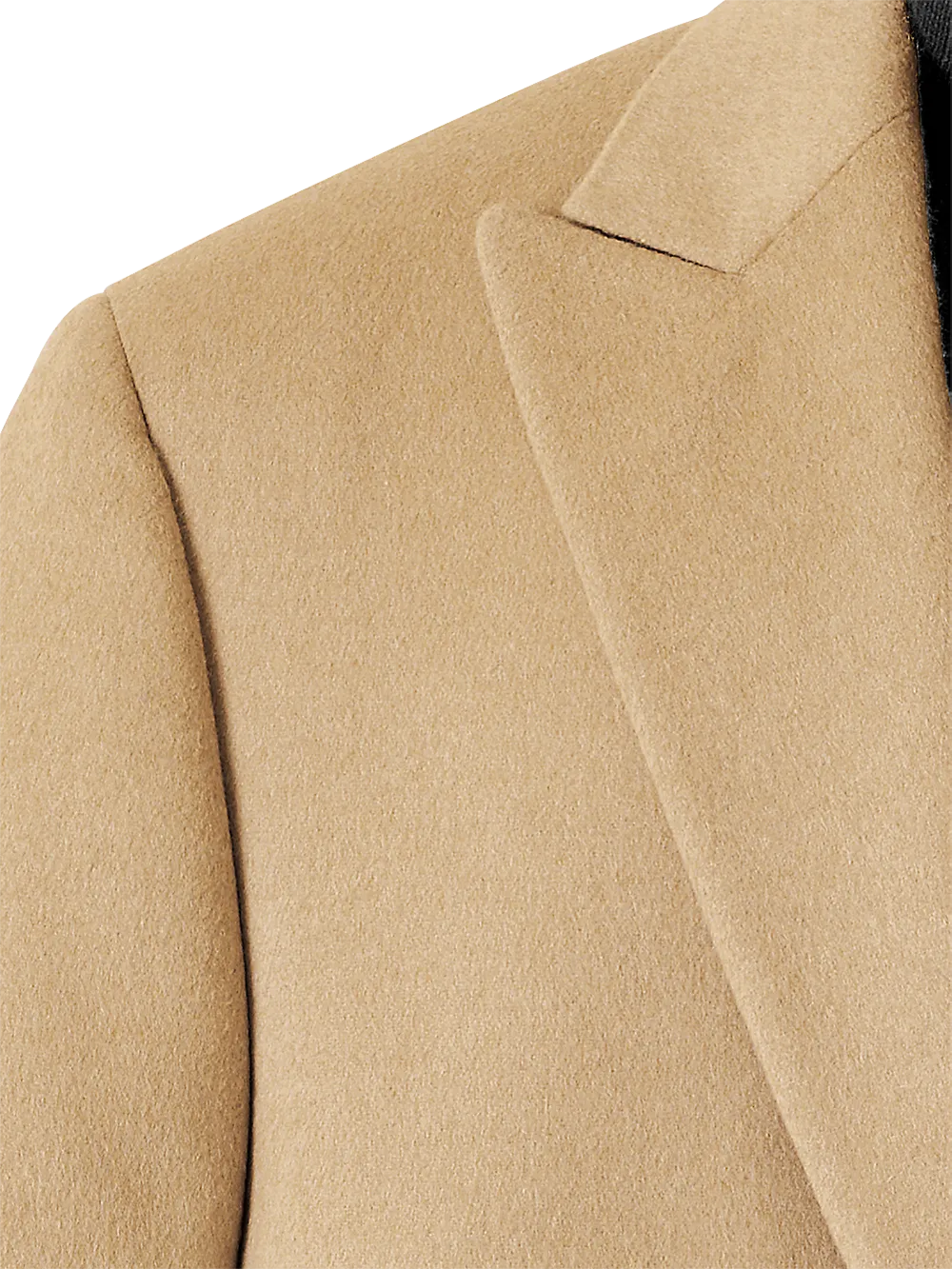 Camel Hair Single Breasted Peak Lapel Sport Coat - Camel