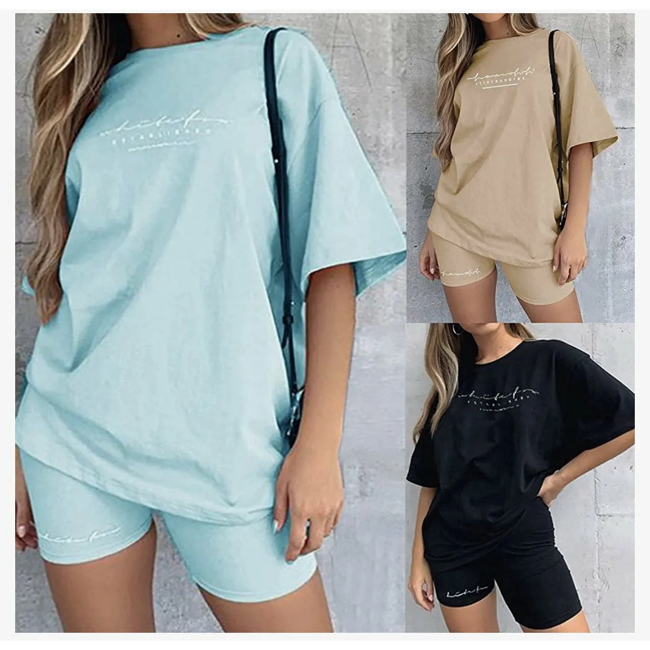 Casual Basic Oversize Shirt and Shorts Set