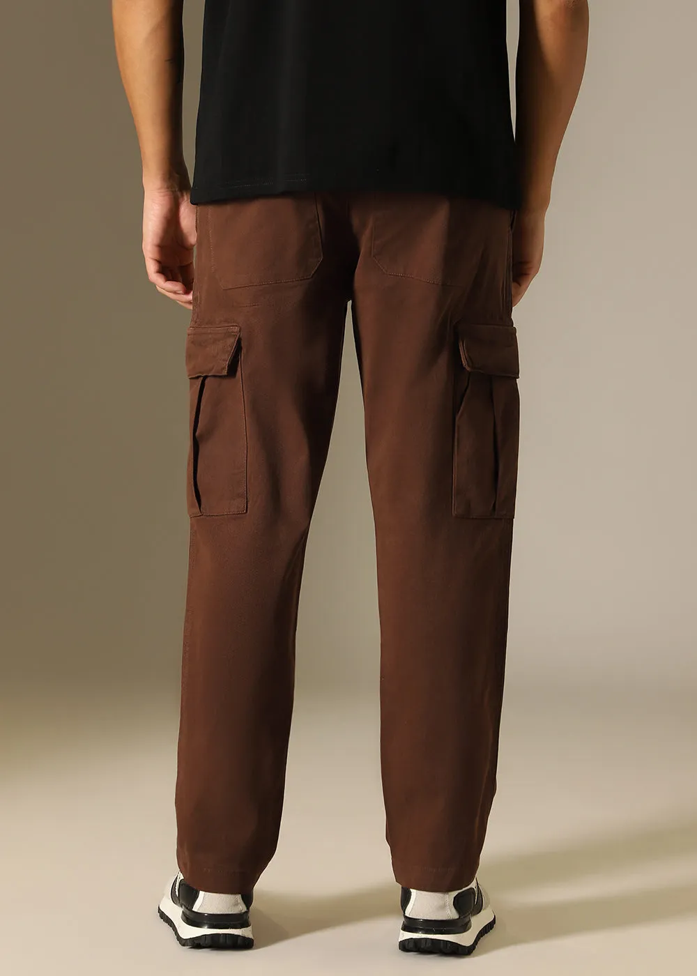 Dark Brown Twill Cargo Pant