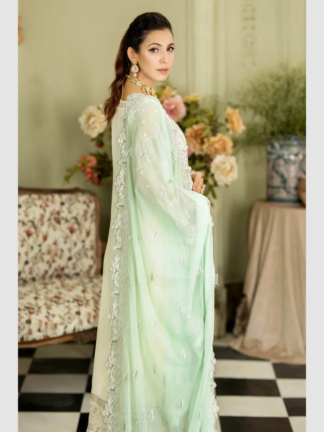 Designer Embroidered Chiffon