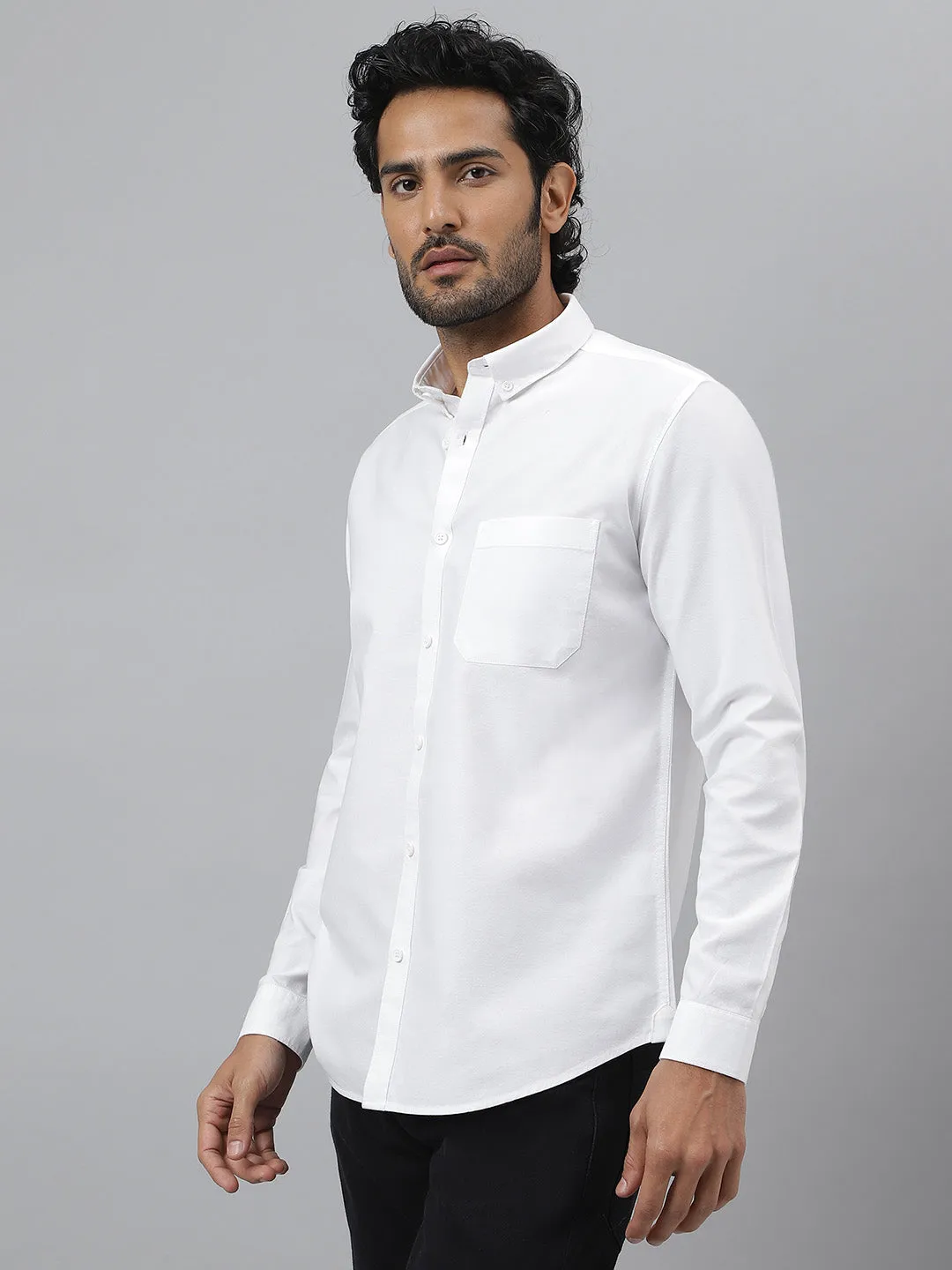 Essential Oxford Button down White Shirt - Replay