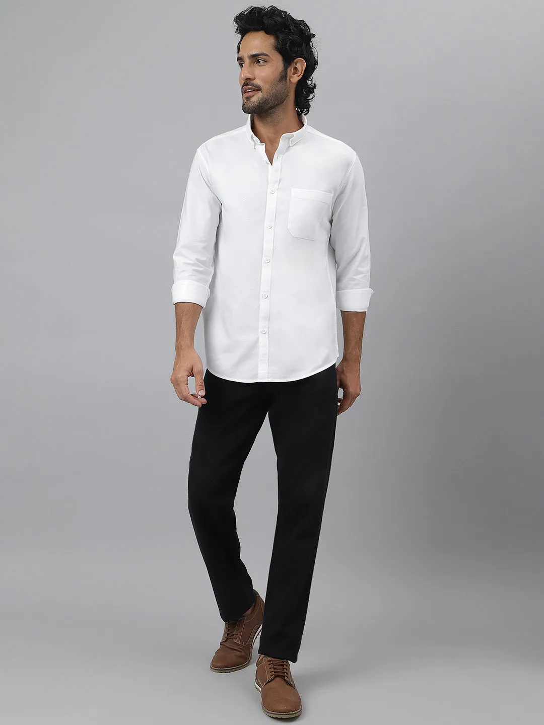 Essential Oxford Button down White Shirt - Replay