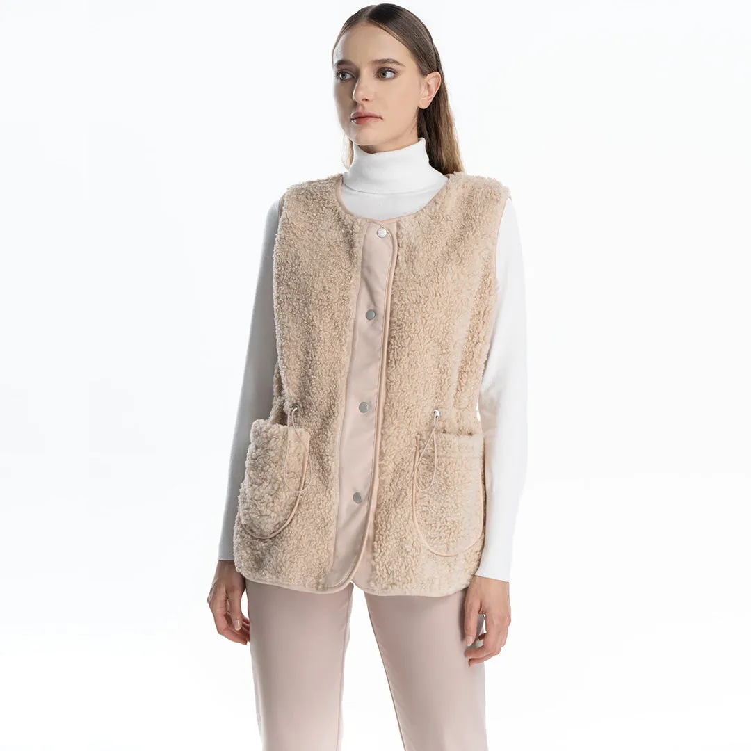 Faux Sheep Fur Hem Gilet