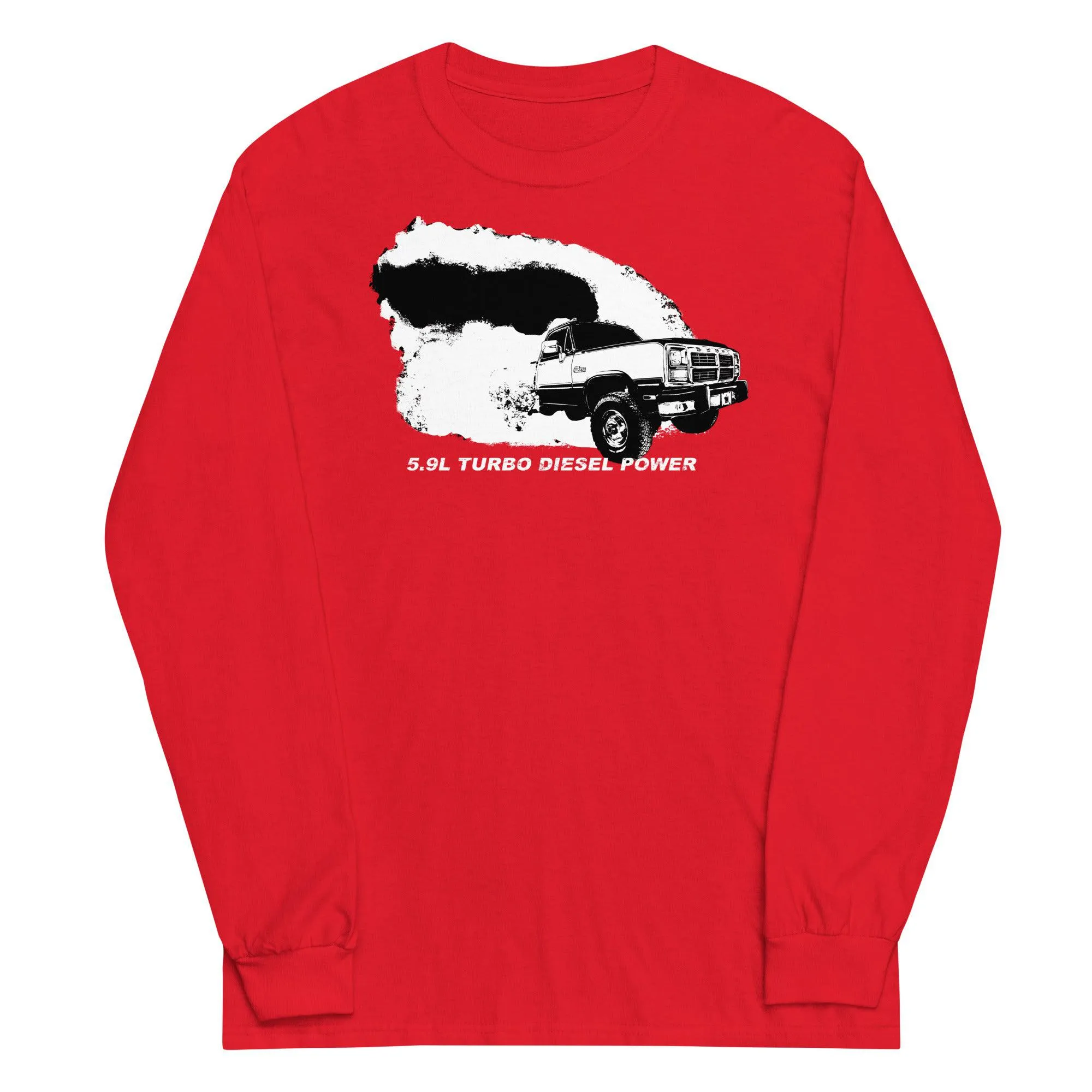 First Gen Dodge Truck Rolling Coal Burnout Long Sleeve T-Shirt