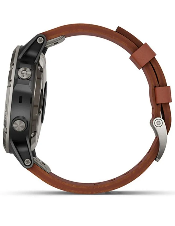 Garmin D2 Delta Aviator Watch - Titanium Bezel - Brown Leather Strap