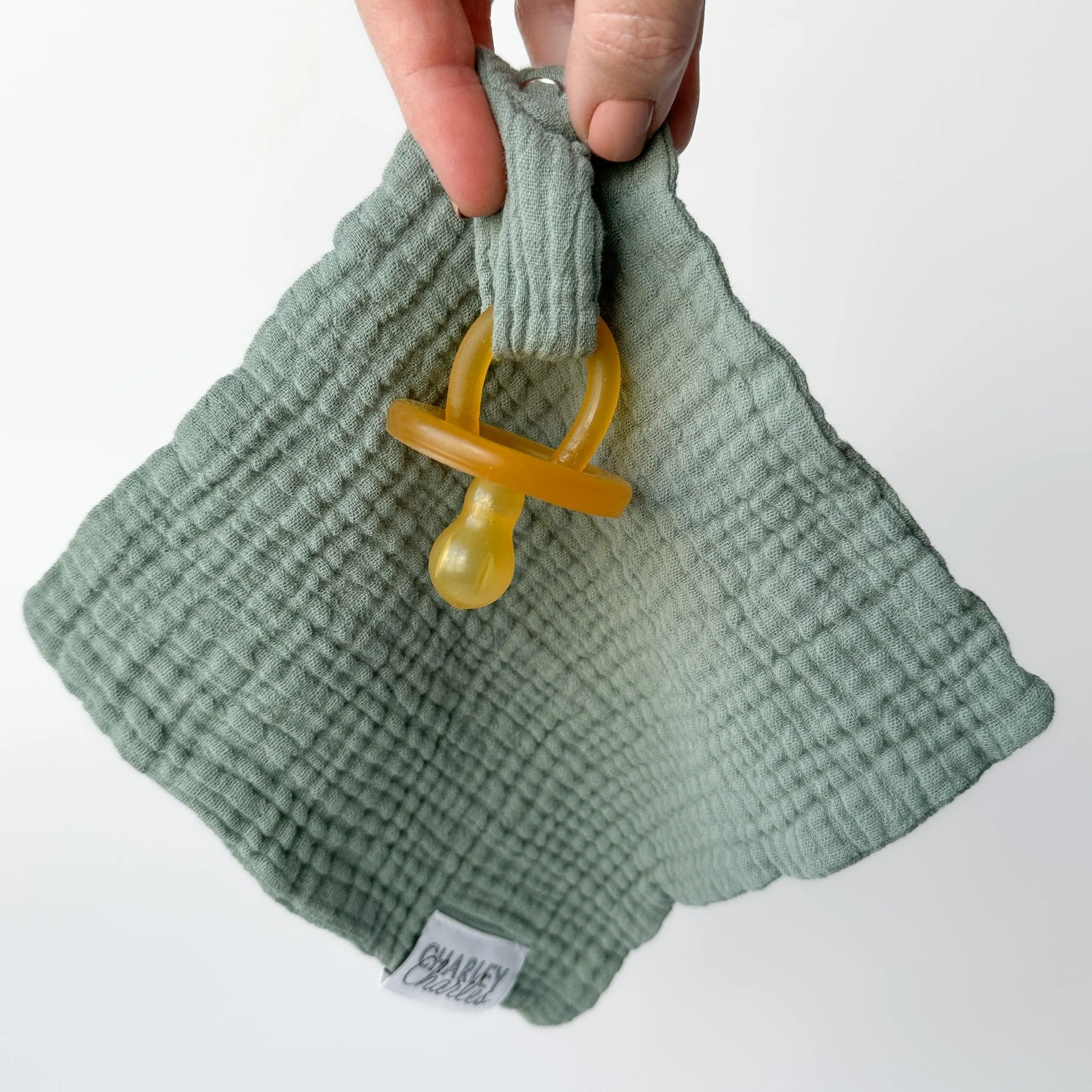 Gauze Pacifier Holder Blanket - Mini 7 X 7 - MANY COLORS AVAILABLE