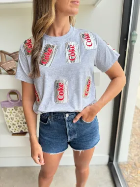 Grey Scattered Diet Coke Can Tee