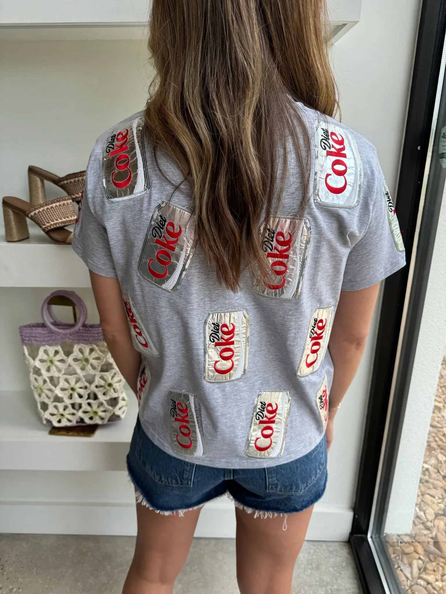 Grey Scattered Diet Coke Can Tee