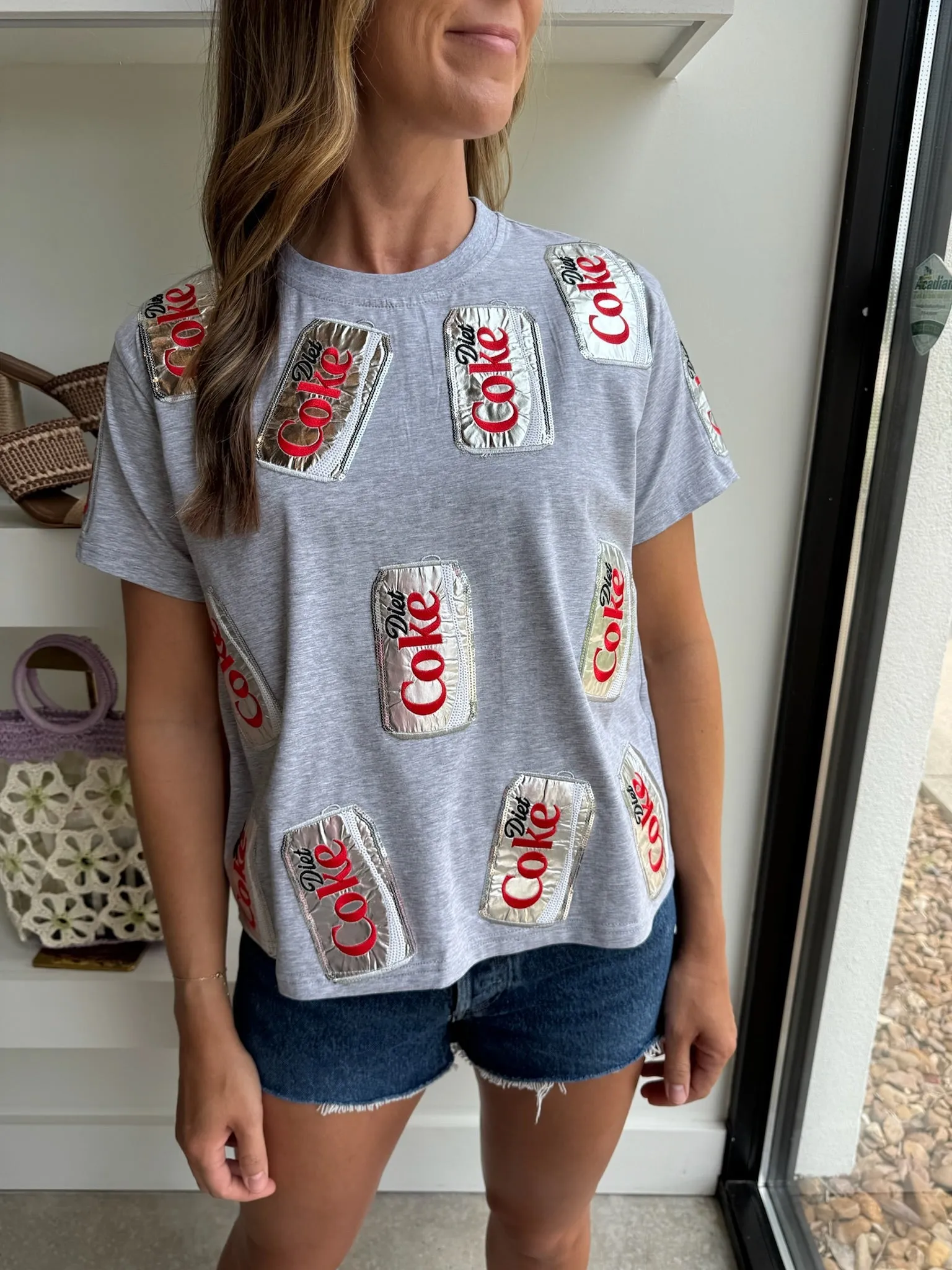 Grey Scattered Diet Coke Can Tee