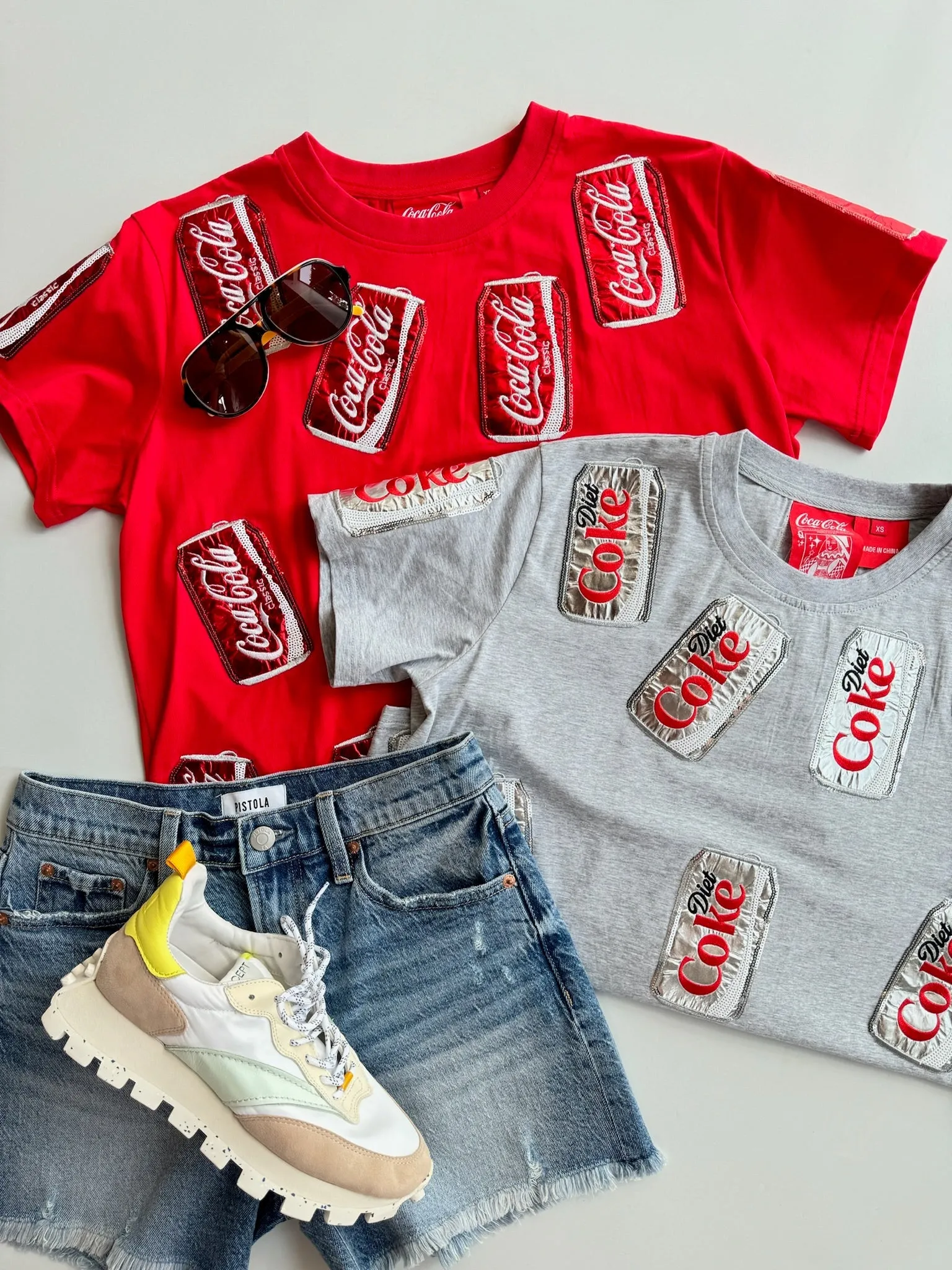 Grey Scattered Diet Coke Can Tee