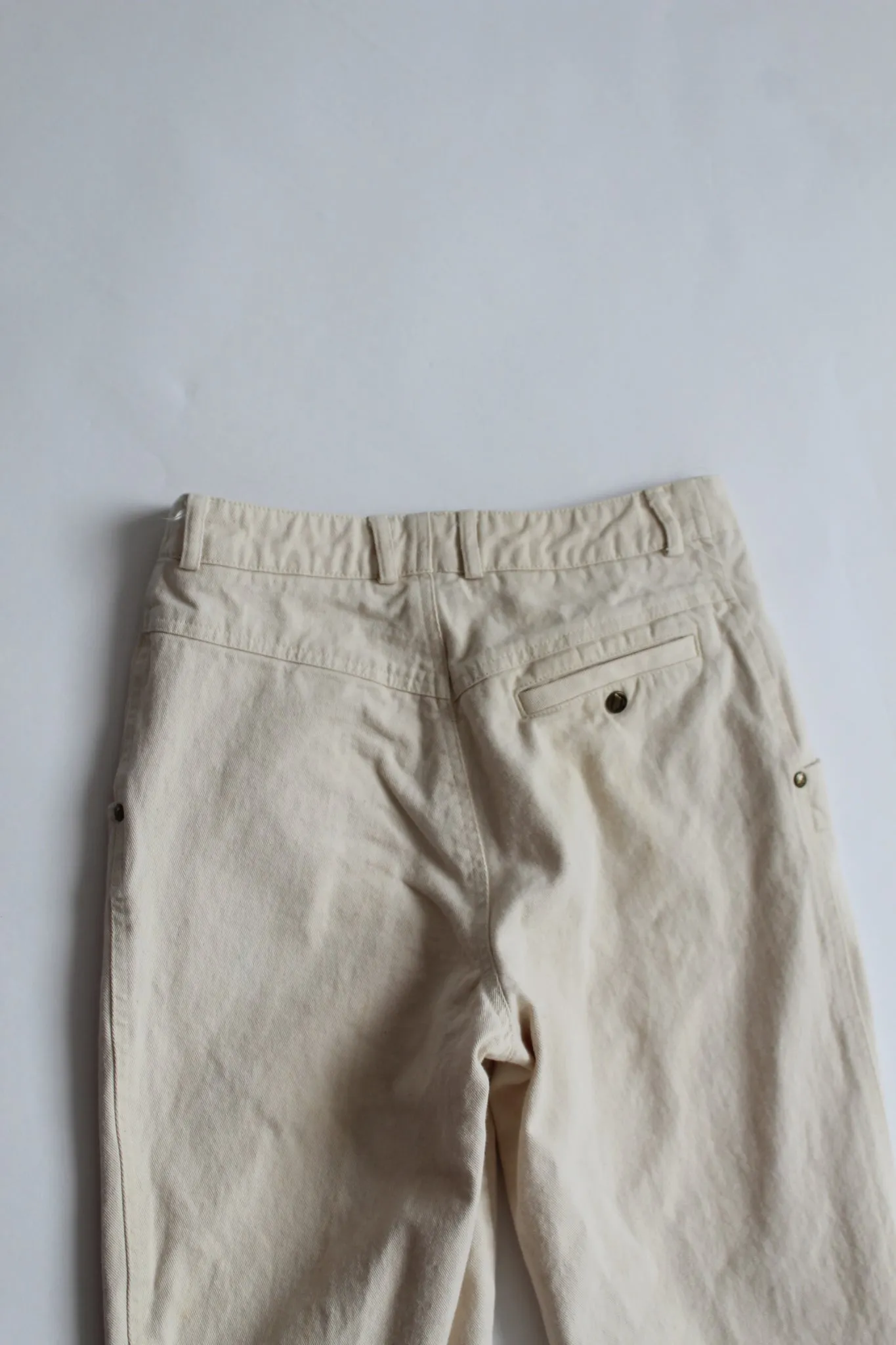 high rise parchment jeans