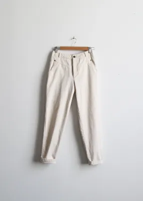 high rise parchment jeans