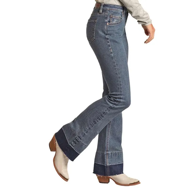 Hooey Women's High Rise Stretch Baby Flare Jeans