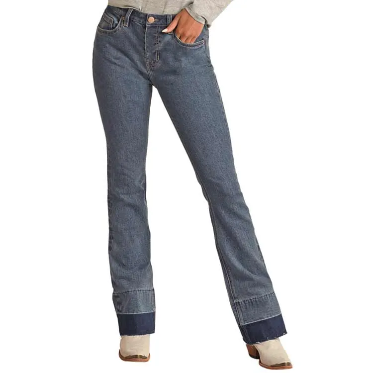 Hooey Women's High Rise Stretch Baby Flare Jeans