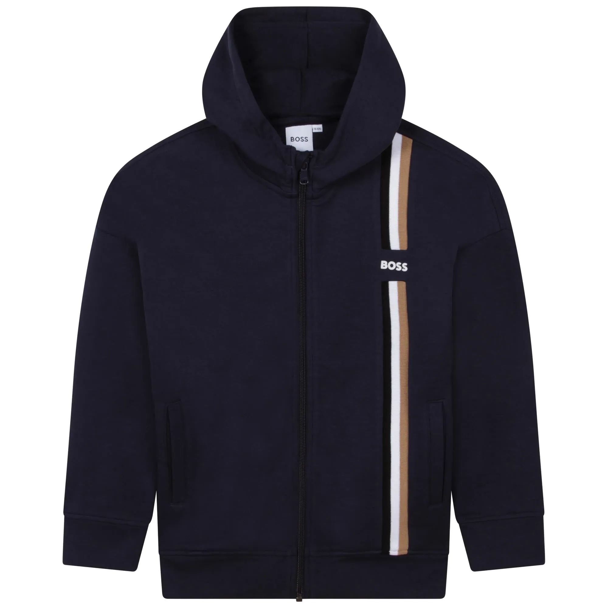 Hugo Boss Boys Zip Up Hoodie_Navy J25O54-849