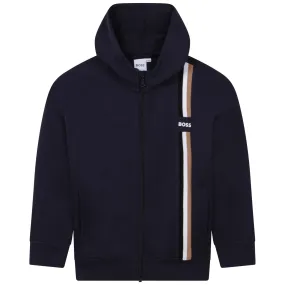 Hugo Boss Boys Zip Up Hoodie_Navy J25O54-849