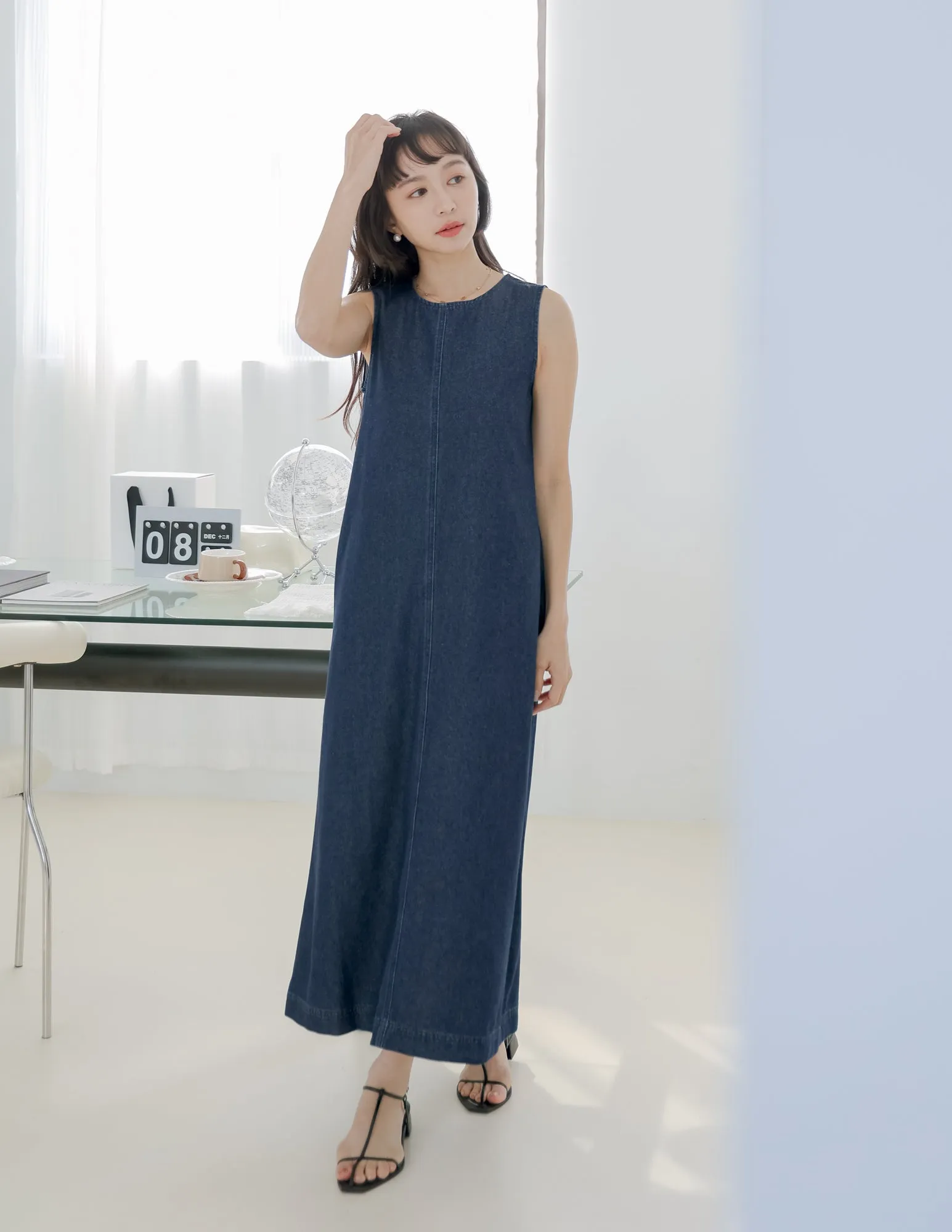 Janet Denim Dress in Dark Wash