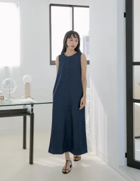 Janet Denim Dress in Dark Wash