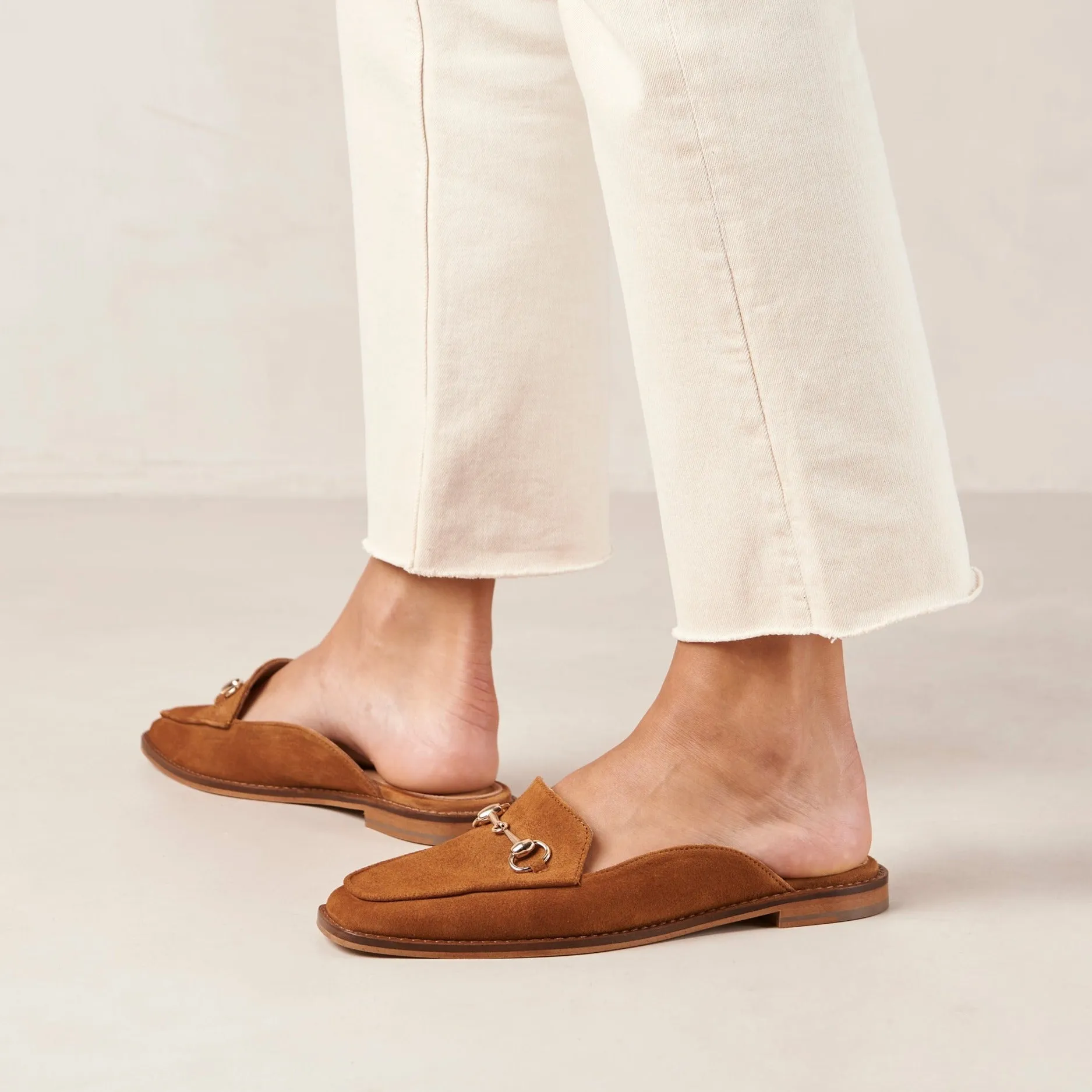 Kais Suede Adobe Leather Mules