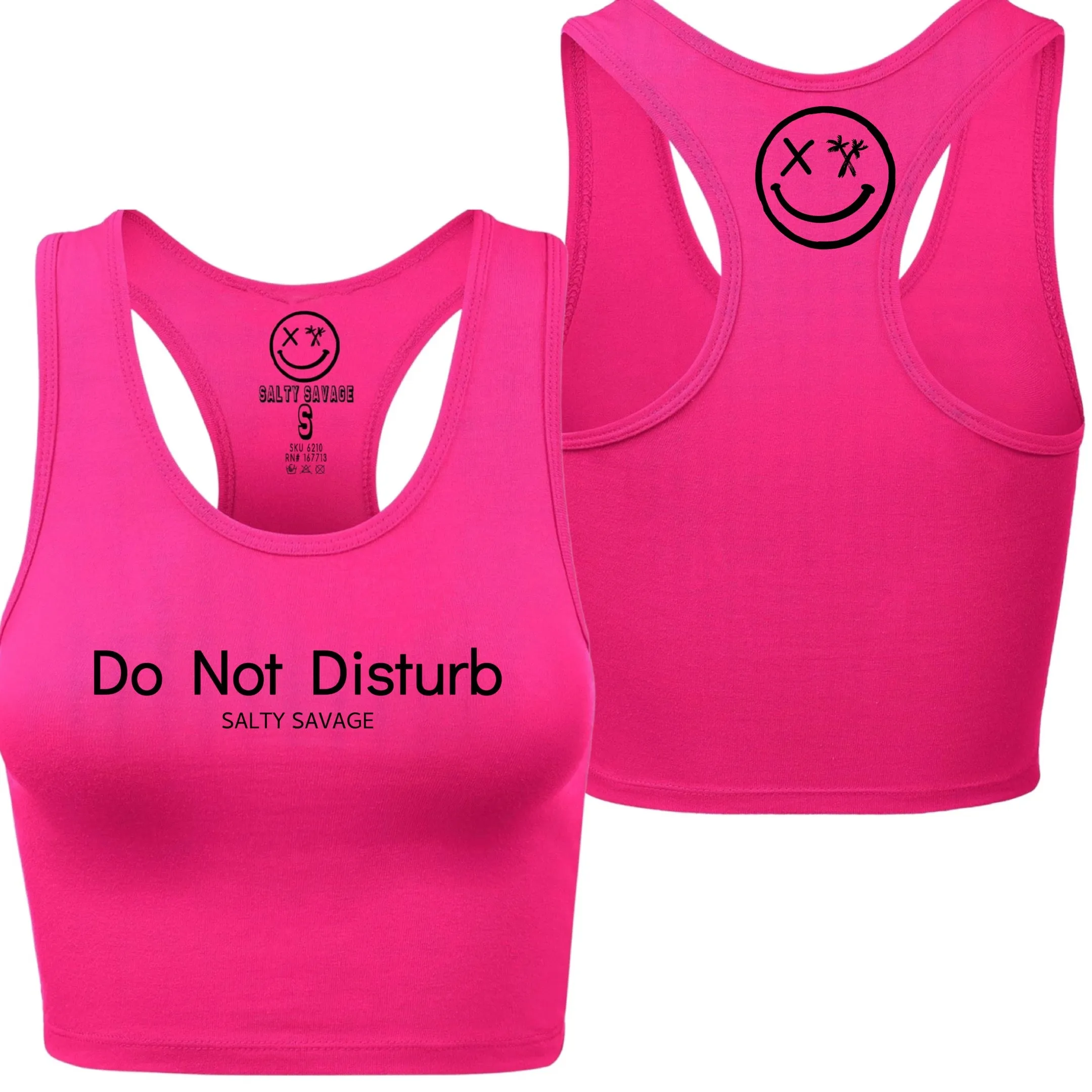 Ladies "Do Not Disturb" Racerback Crop Tank