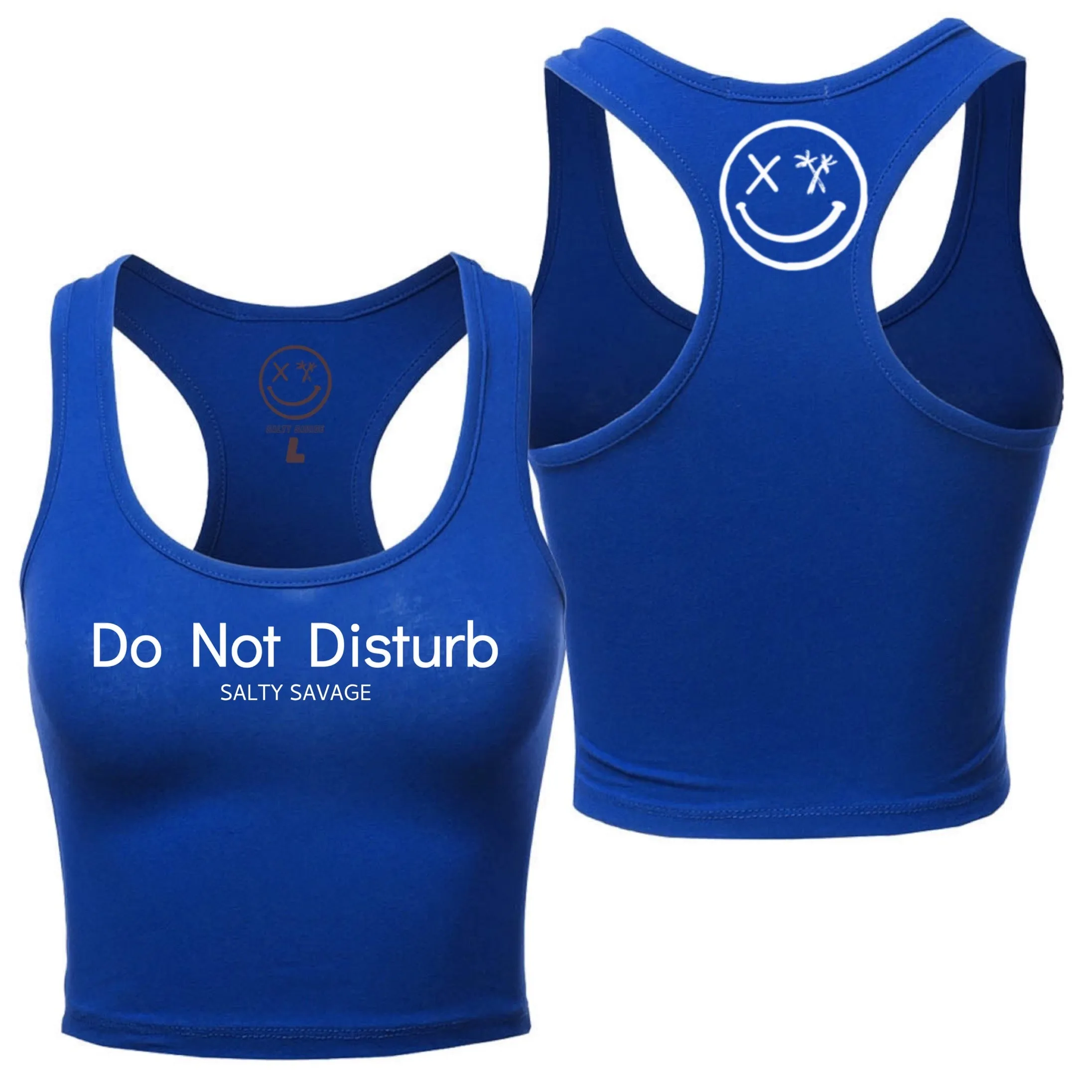 Ladies "Do Not Disturb" Racerback Crop Tank