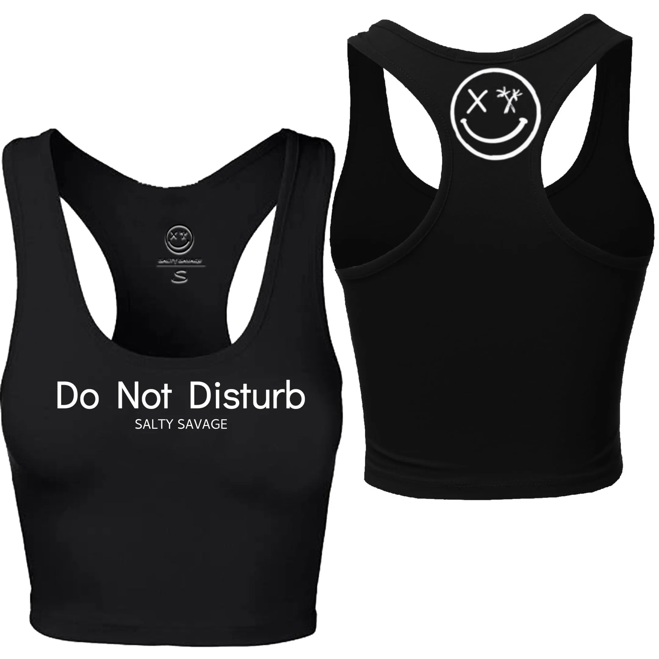 Ladies "Do Not Disturb" Racerback Crop Tank