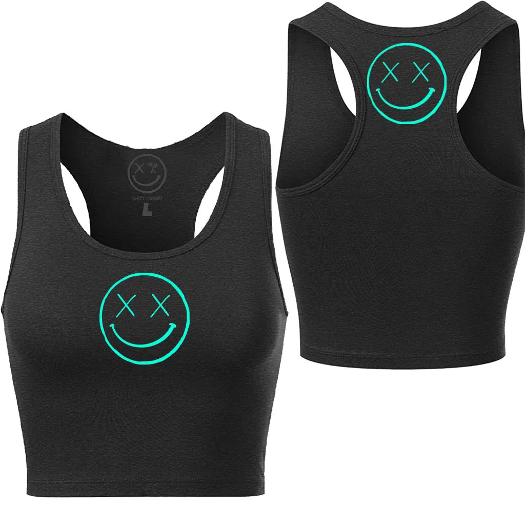 Ladies "OG Smile" Racerback Crop Tank | Micro