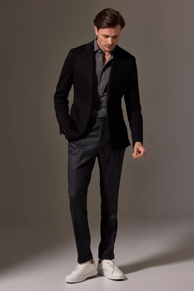 Liam Sports Jacket - Black Wool Jersey