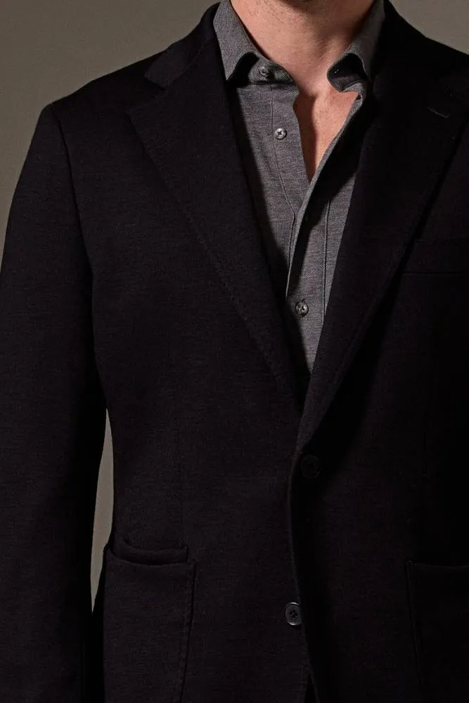 Liam Sports Jacket - Black Wool Jersey