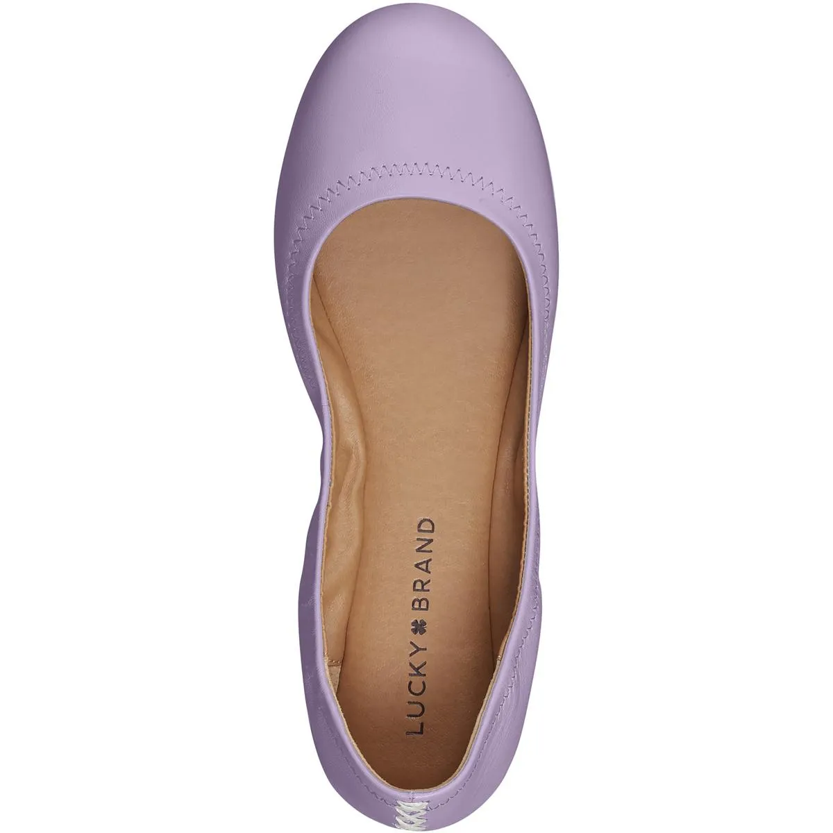 Lucky Brand Womens Emmie Leather Round-Toe Ballet Flats