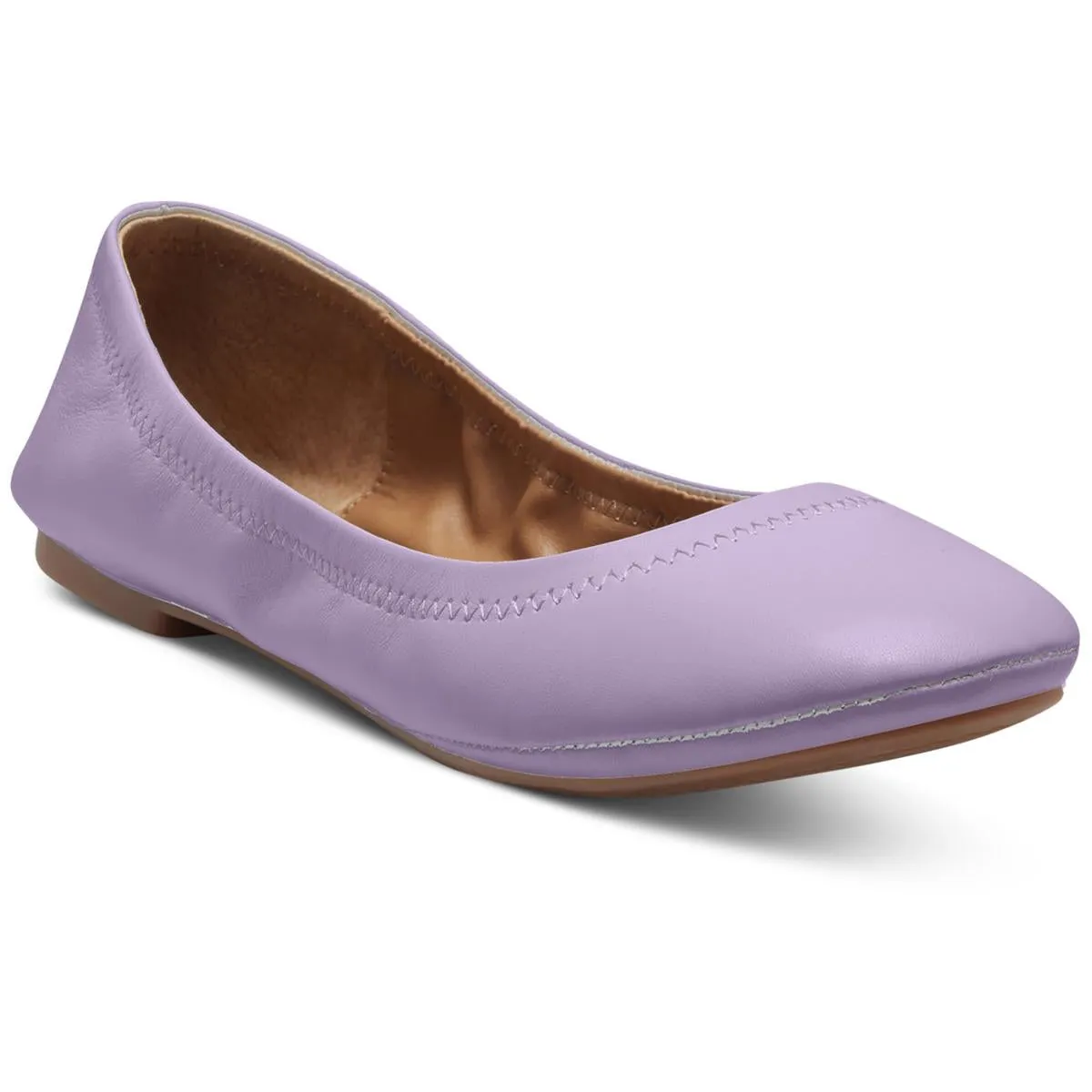 Lucky Brand Womens Emmie Leather Round-Toe Ballet Flats